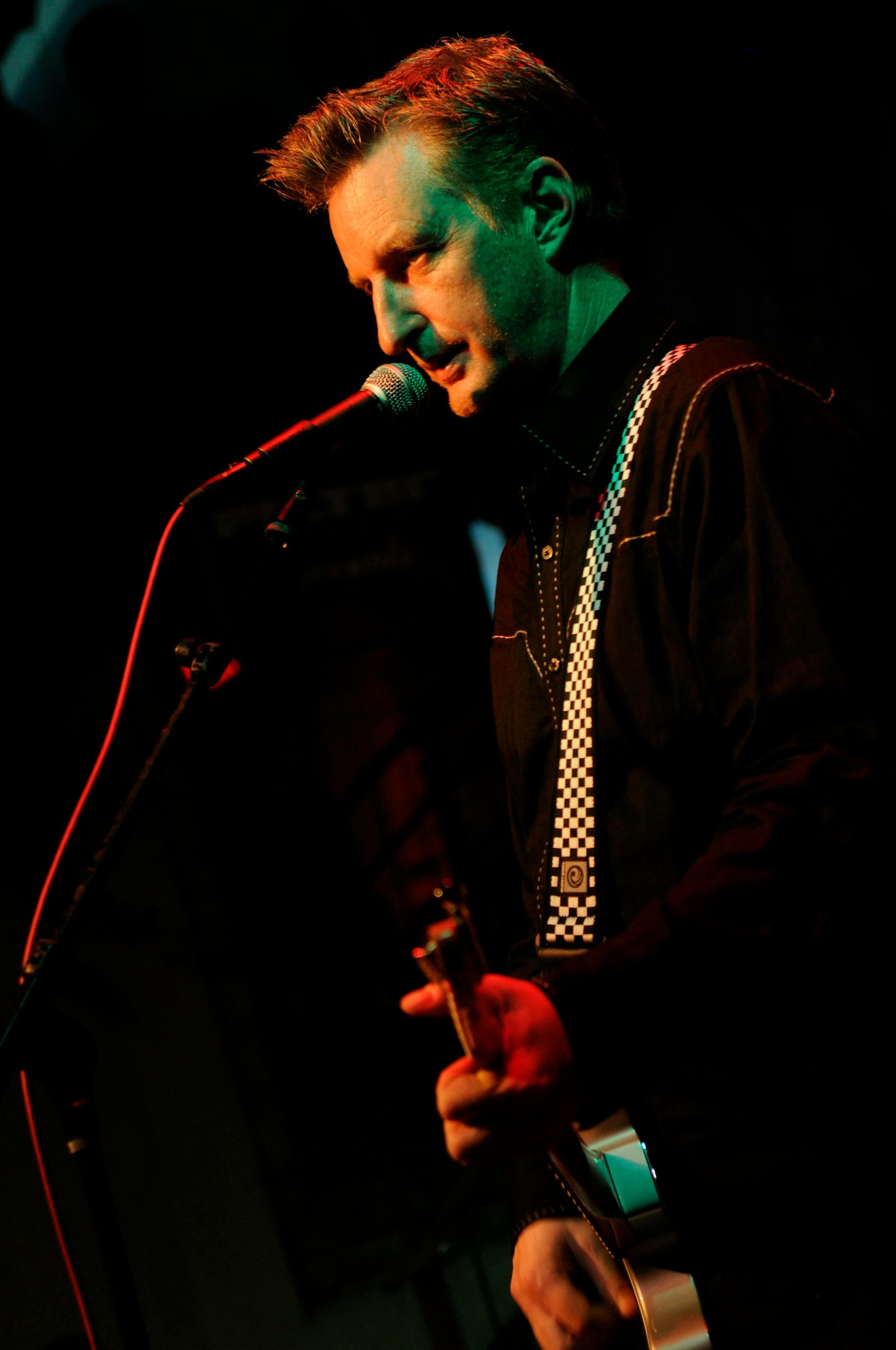 Billy Bragg plays at the Cedar Street Courtyard at the South By Southwest music festival in Austin, Texas on March 13, 2008.