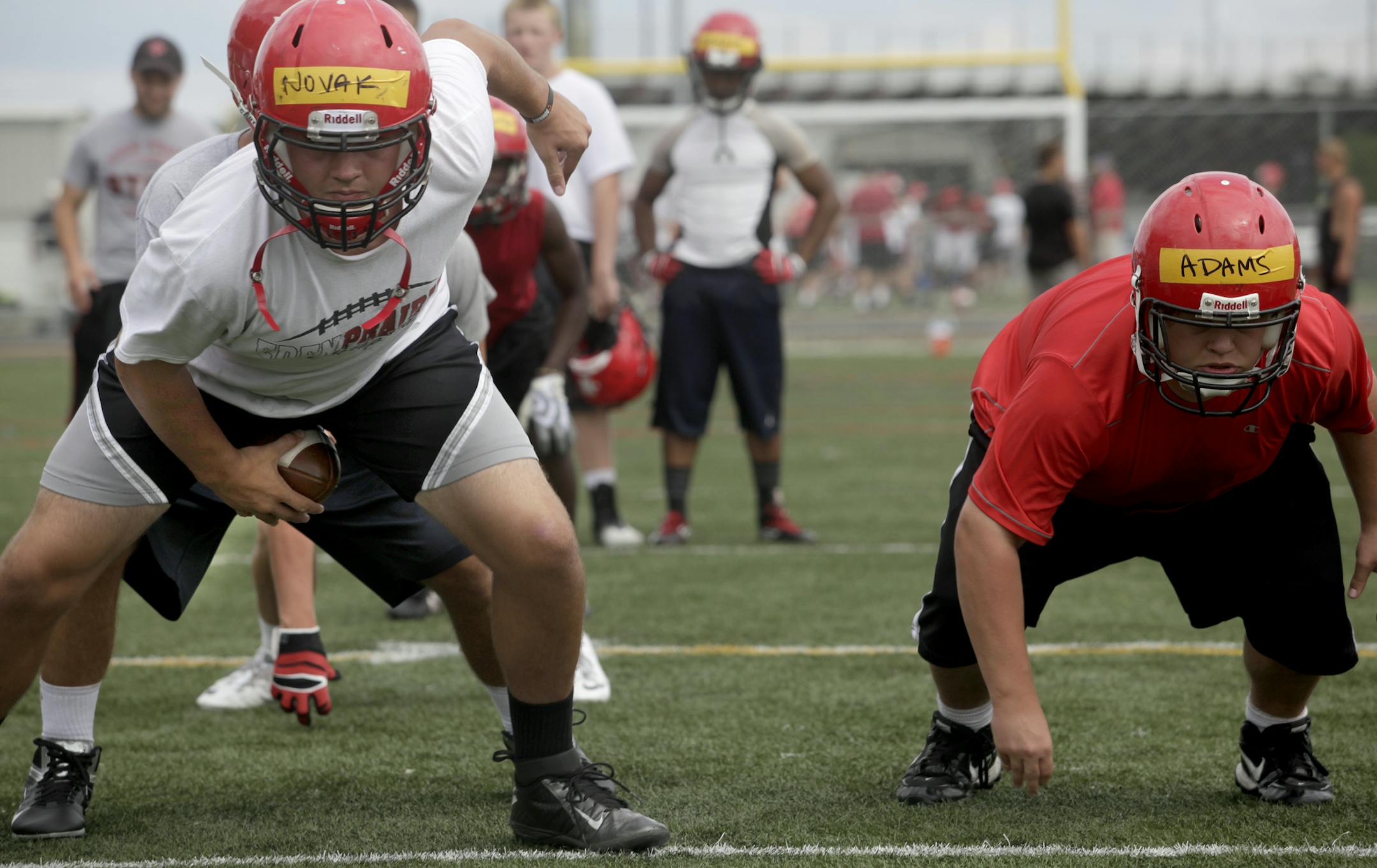 The Eden Prarie football team practiced at the high school in Eden Praire, MN on July 30, 2013. ] JOELKOYAMA‚Ä¢joel koyama@startribune