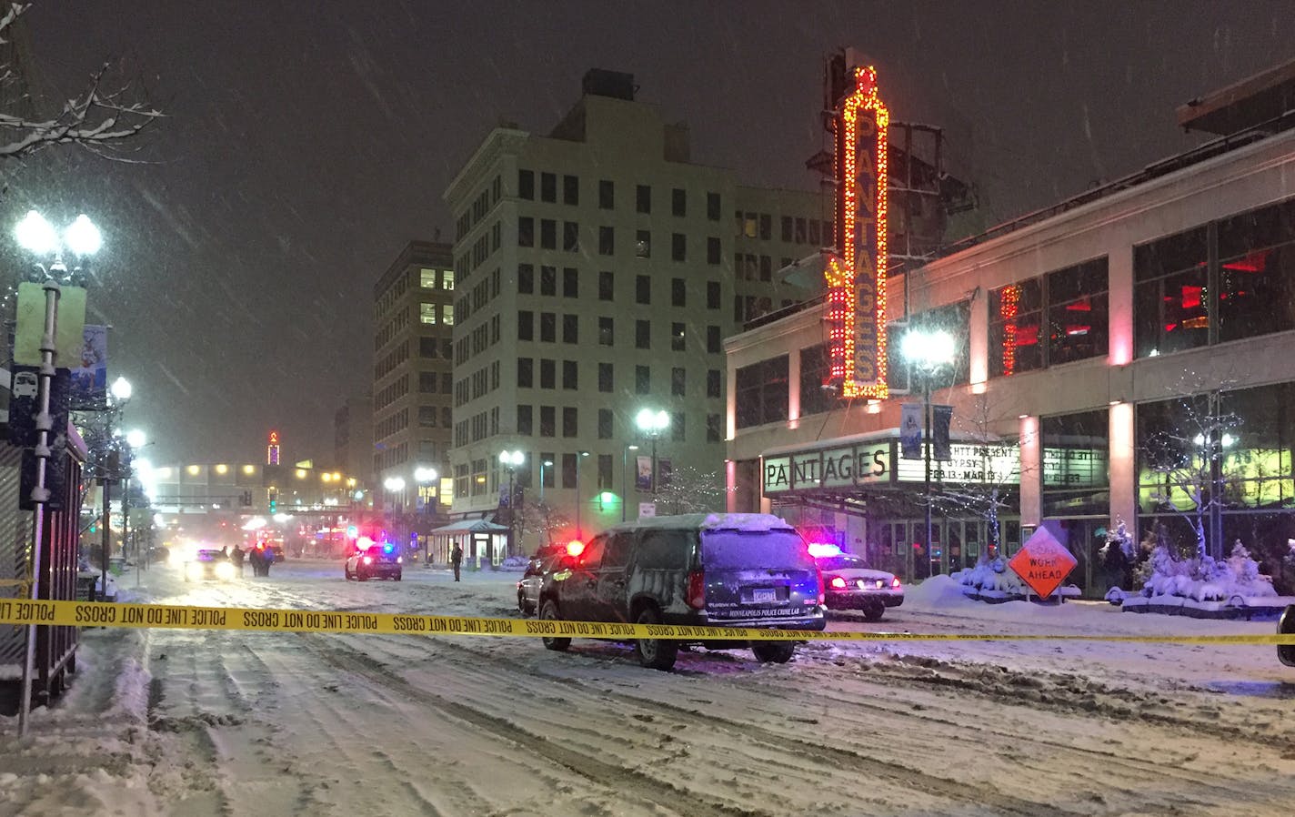 The scene of a fatal accident along Hennepin Ave. ] (SHARI GROS STAR TRIBUNE) shari.gross@startribune.com