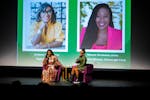 Simone Hardeman-Jones interviews Kimberly Seals Allers at the Feb. 23 Irth launch event in north Minneapolis.