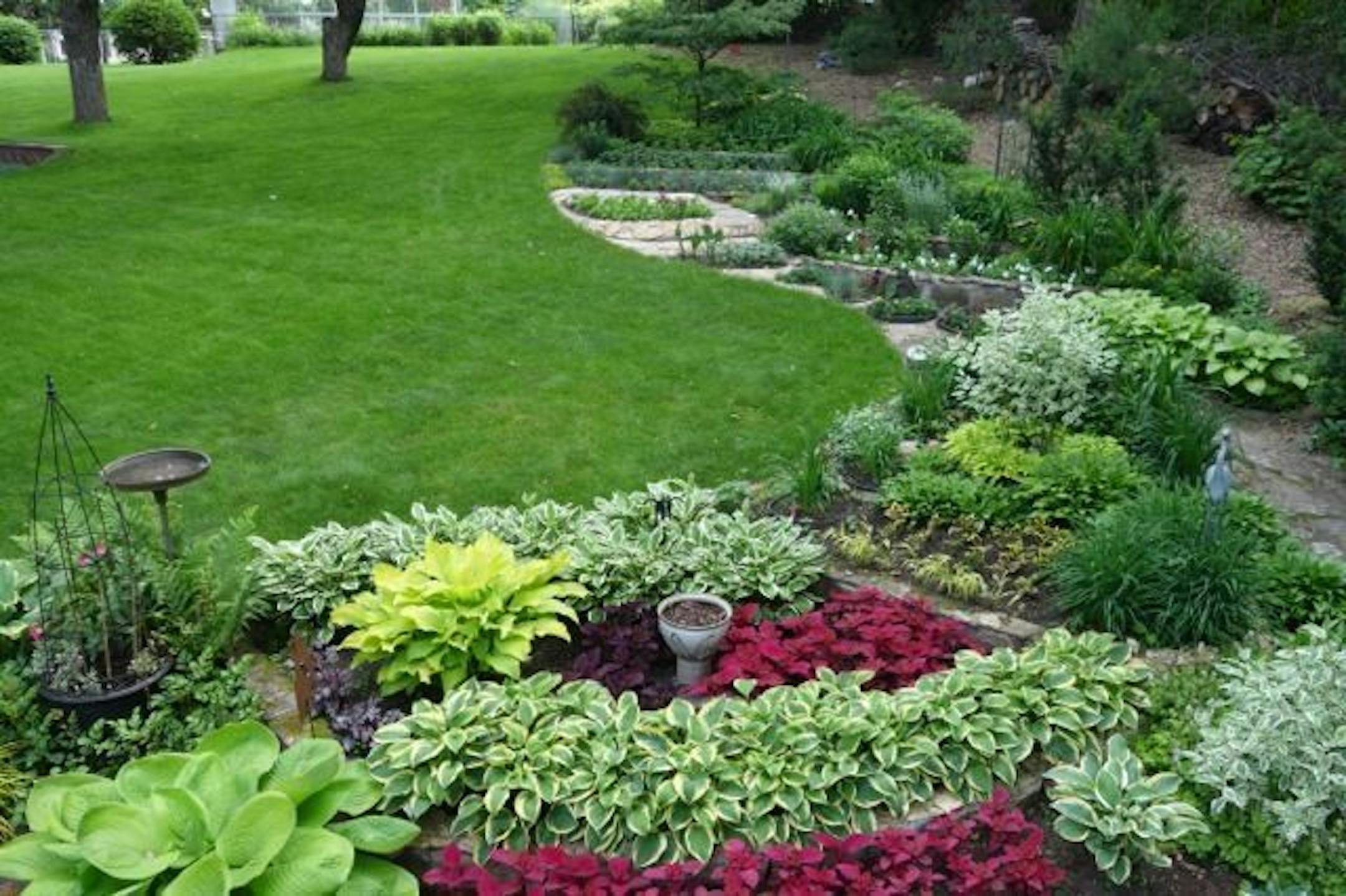 Gene Waldowski designs his garden the same way he paints, using color and contrast.