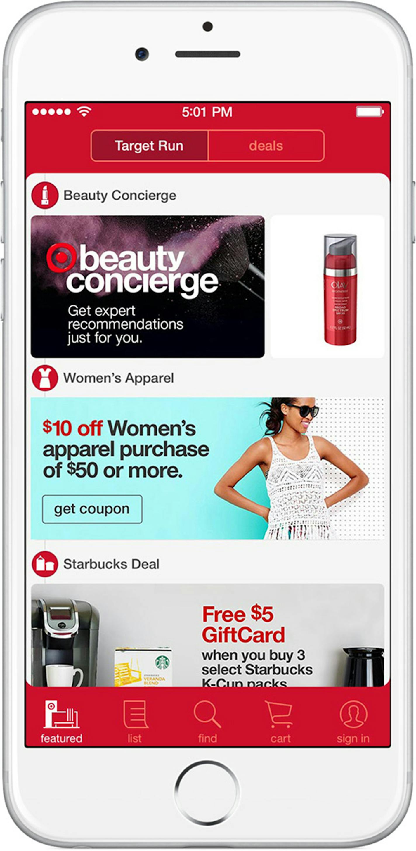 Small, nondescript rectangular boxes have been tucked away on top of shelves and on the walls of 50 Target stores around the U.S. Text_Body: When the Minneapolis-based retailer flips the switch on them today, they will be able to communicate with shoppers&#xed; smartphones through the Target app, sending them relevant coupons, deals and product recommendations based on which aisle in the store they are standing in.