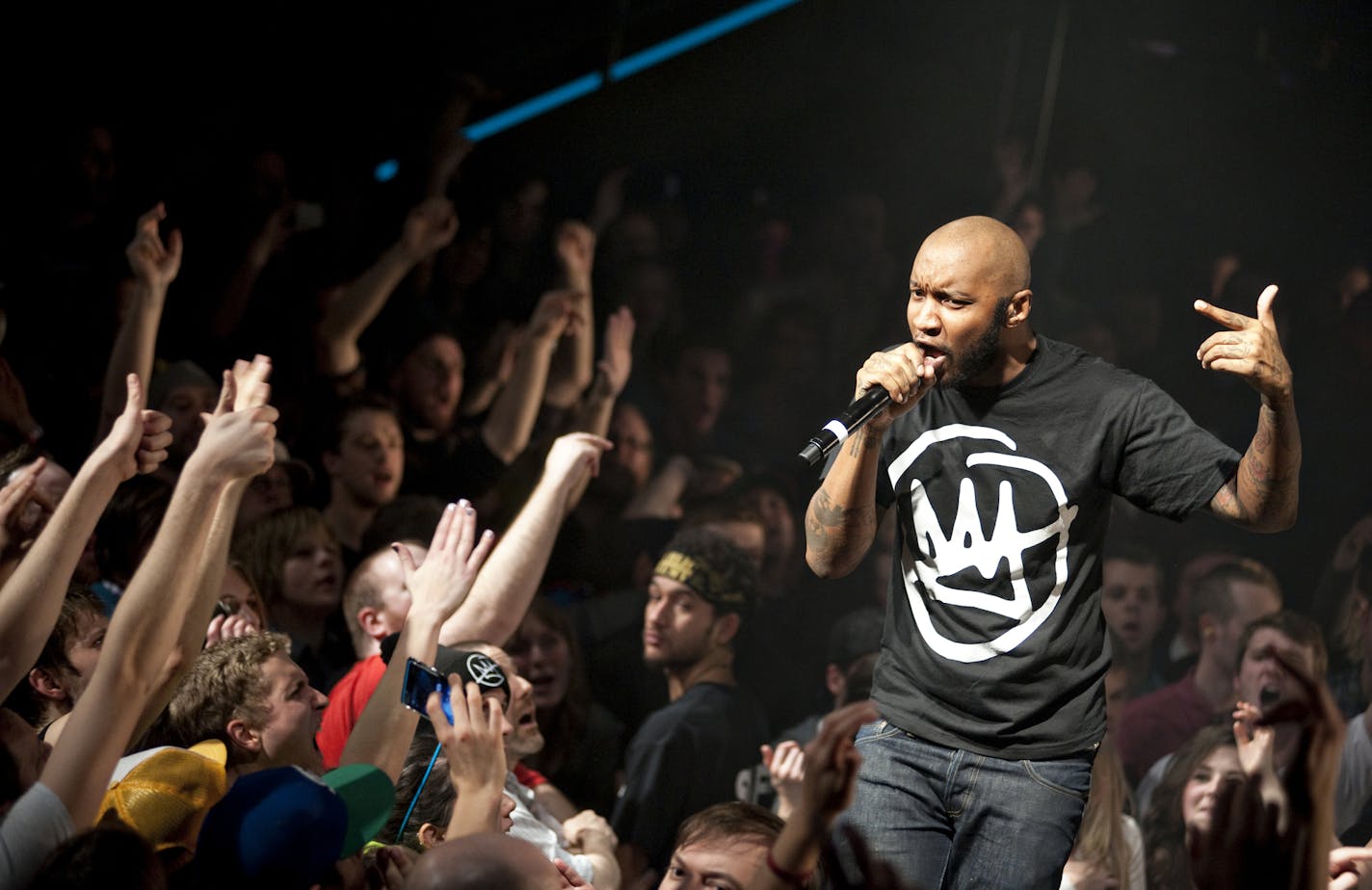 P.O.S. (aka Stef Alexander) performs at Doomtree's Blowout 8 on Dec. 14, 2012 at First Avenue. Photo by Leslie Plesser.