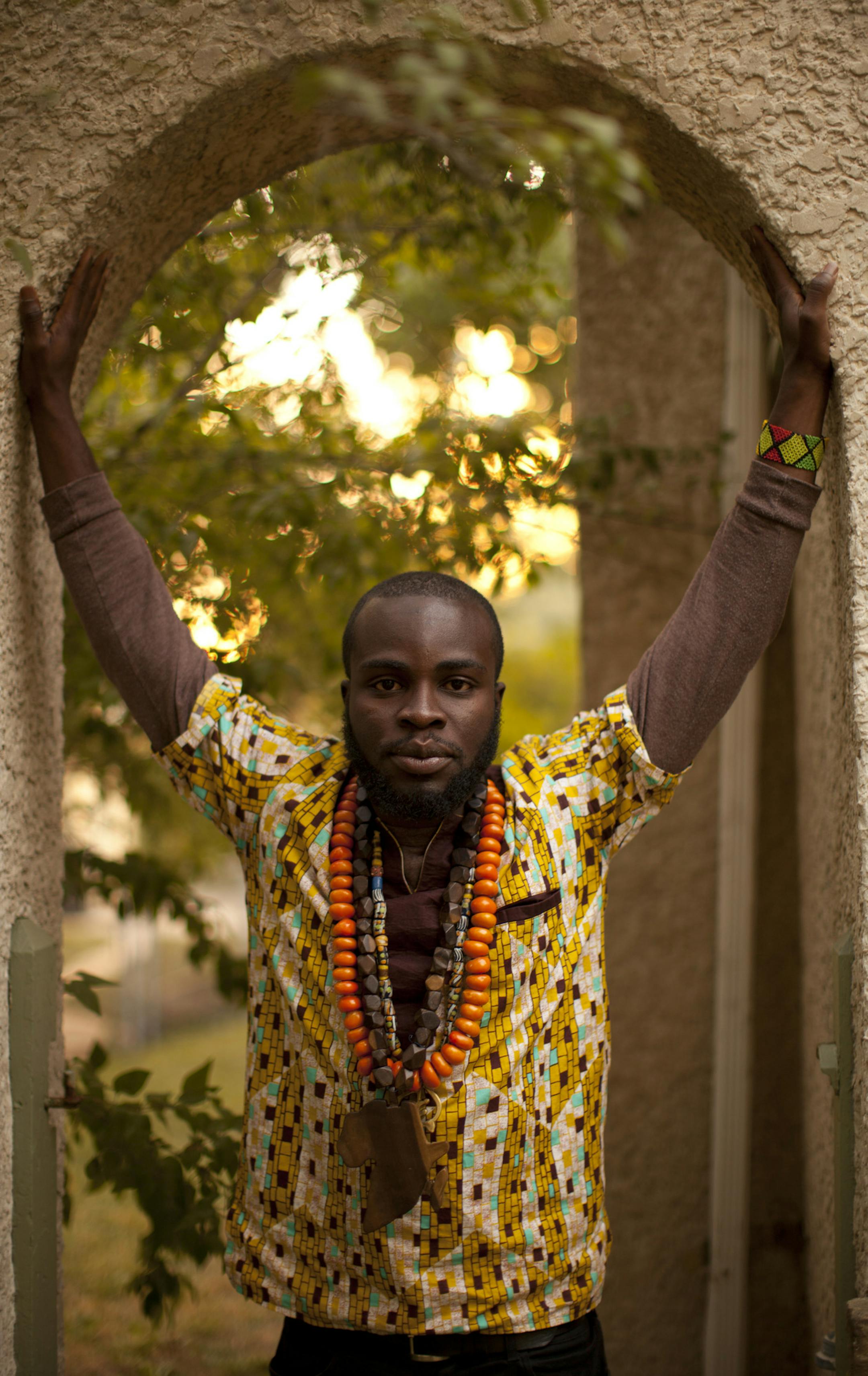 M.anifest outside his rehearsal studio in Minneapolis, Minn., Wednesday evening, September 13, 2011. Ghanaian immigrant turned local rap star M.anifest is taking on international momentum thanks to a collaboration with Damon Albarn (Blur, Gorillaz) that's leading to a tour with Albarn, Flea and more all-stars next month, right after this month's release of M.anifest's second album, "Immigrant Chronicles." ] JEFF WHEELER ‚Ä¢ jeff.wheeler@startribune.com ORG XMIT: MIN2013061113564