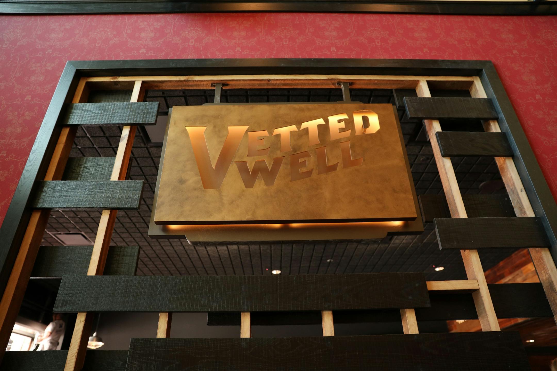 The Vetted Well, a full bar and restaurant, occupies part of the lobby at Alamo Drafthouse Cinema.