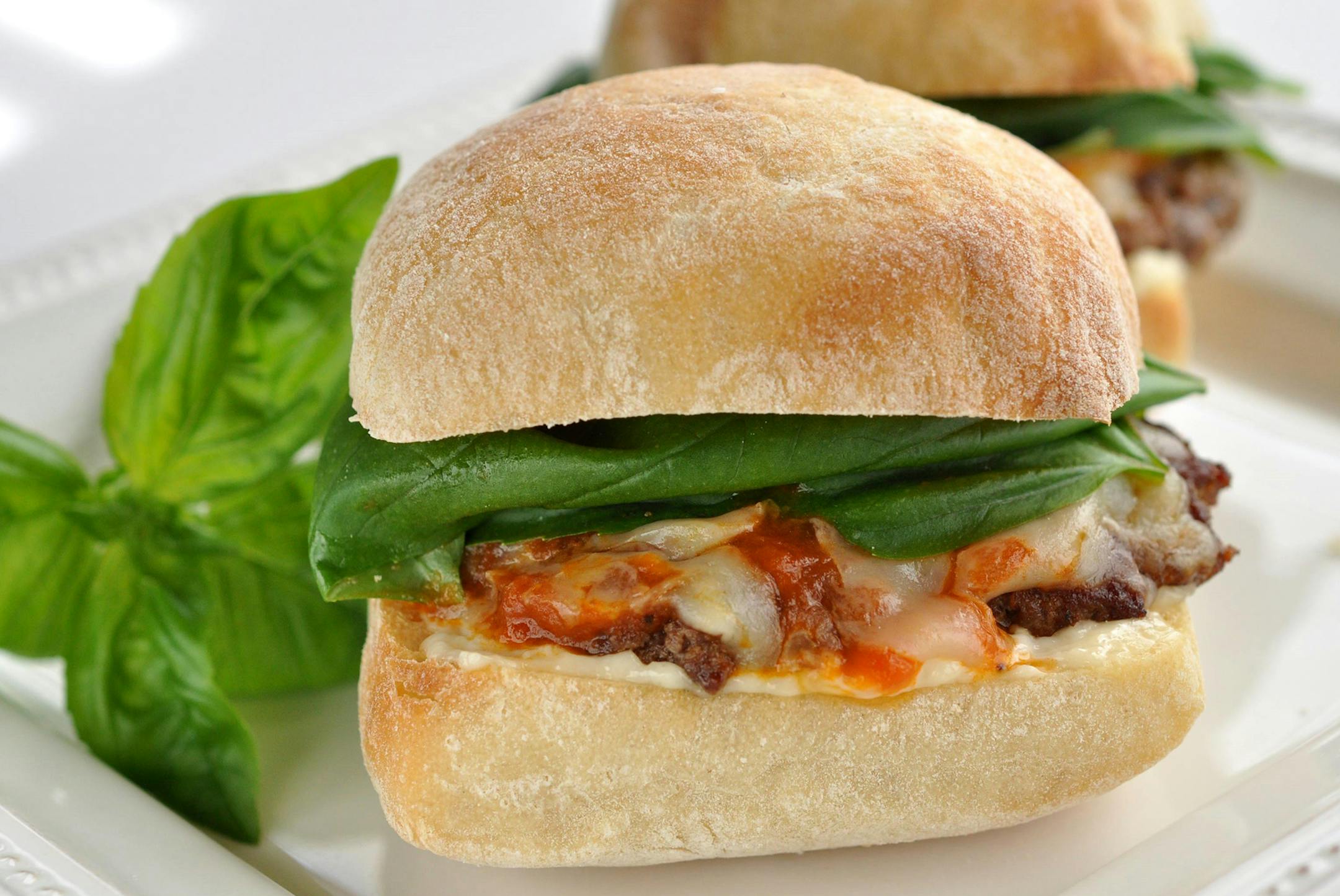 Italian Sliders with Parmesan-Garlic Aioli