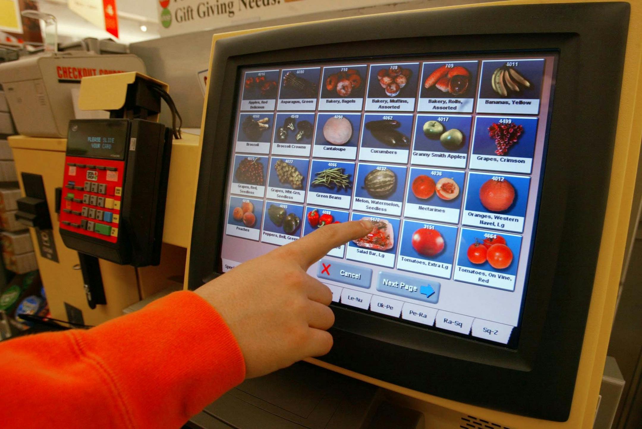A self-service checkout machine at a supermarket on Long Island. Credit Nicole Bengiveno/The New York Times