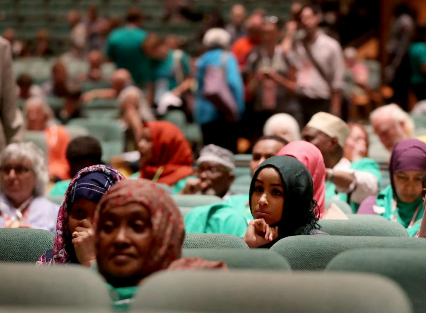 DFL delegates listen in during a Minneapolis Park Board candidate pre-event forum at the Minneapolis DFL convention Saturday, July 8, 2017, at the Minneapolis Convention Center in Minneapolis, MN.] DAVID JOLES � david.joles@startribune.com The Minneapolis DFL holds its convention Saturday in hopes of endorsing a candidate for mayor.