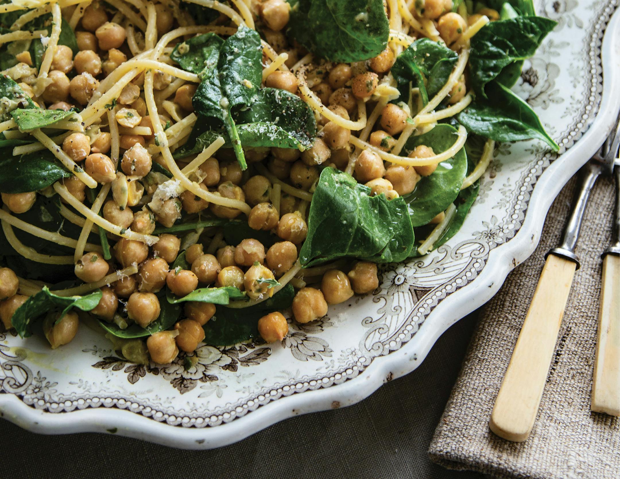 Lemon-Parmesan Chickpea Pasta from "The Art of Pantry Cooking" by Ronda Carman (Rizzoli, 2022). Credit: Matthew Mead