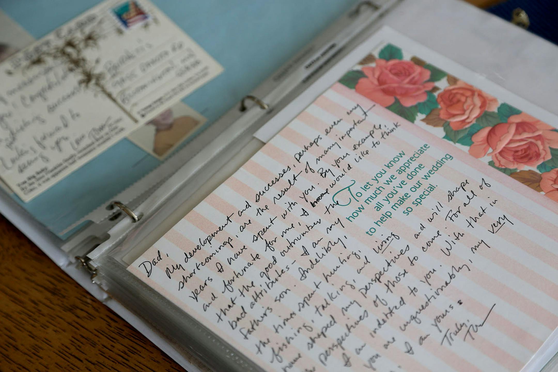Personal letters Tom Burnett Jr. had written family members were out on the table to see if the historical societies would be interested in them.