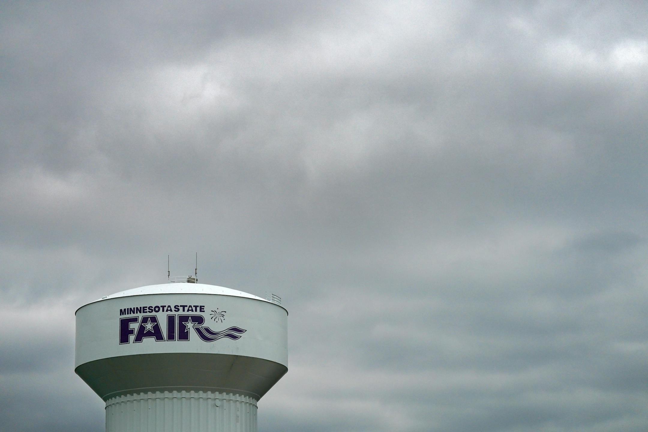 Heavy clouds hung over the State Fairgrounds Thursday.