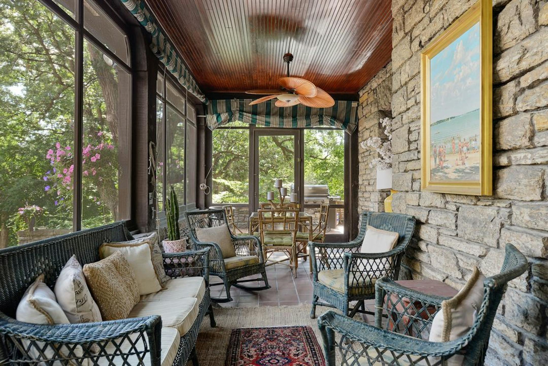 The screen porch.