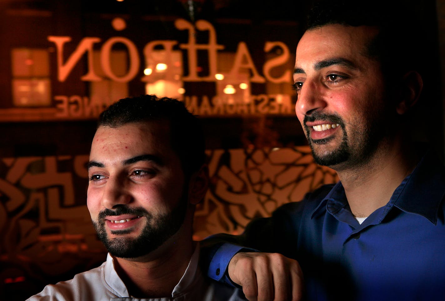 Brothers Sameh Wadi, chef, and Saed Wadi, managing partner, in Saffron Restaurant & Lounge.