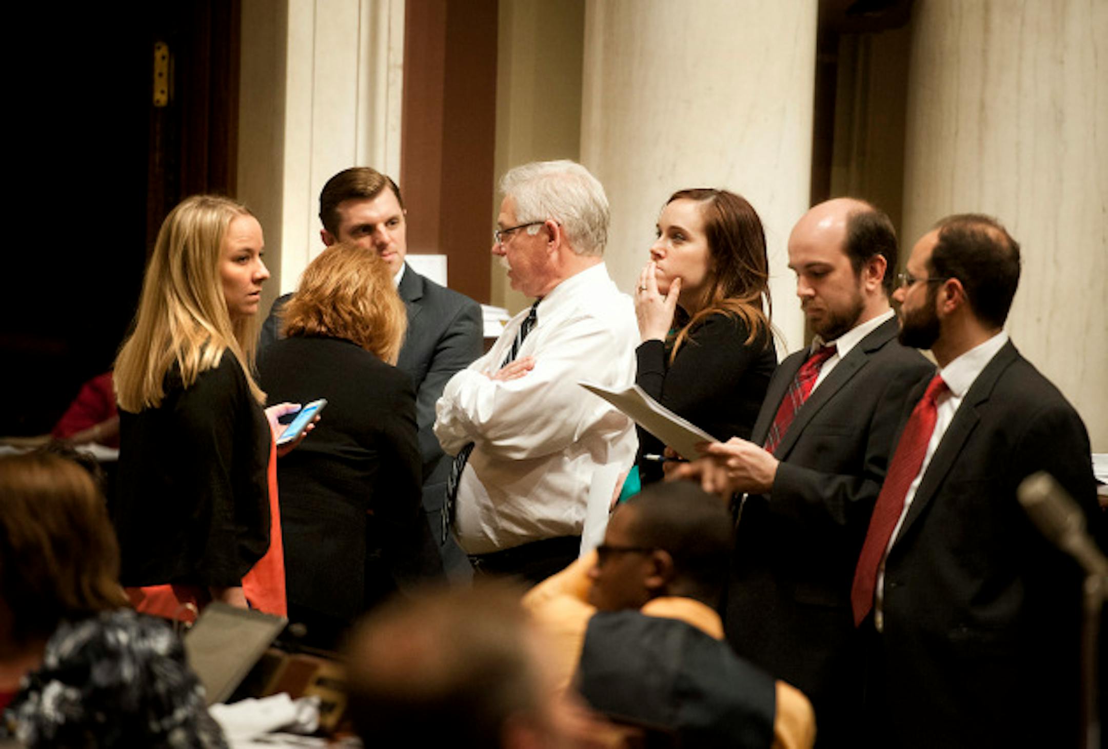 House DFL staff members watched the voting board as members defeated the bonding bill 76-56, it needed 81 votes to pass. Friday, May 17, 2013    ]   GLEN STUBBE * gstubbe@startribune.com