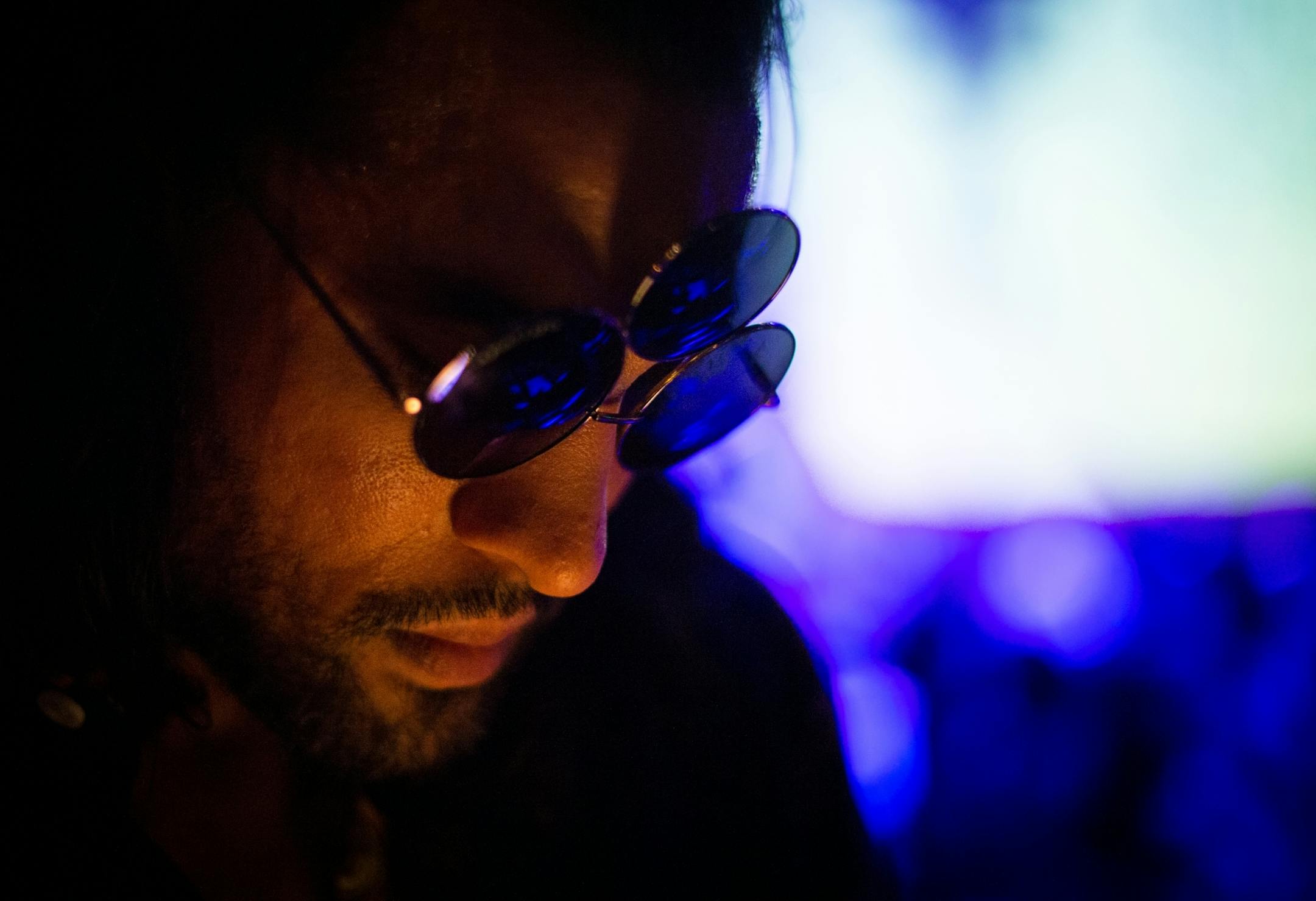 David Leandro, of Burnsville, wore his Prince "third-eye" aviators at Saturday night's all-night dance party at First Avenue.