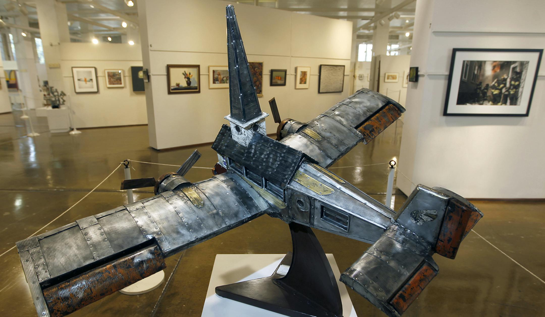 Art in State Fair show, by Kyle Fokken, "Airway to Heaven." Fair officials made effort to upgrade this year after pretty much bottoming out in 2010. ] TOM WALLACE ‚Ä¢ twallace@startribune.com __Assignments #20019332A_ August 19, 2011_ SLUG: art0826_ EXTRA INFORMATION: (CQ) names from tags on artwork. ORG XMIT: MIN2014012213031659