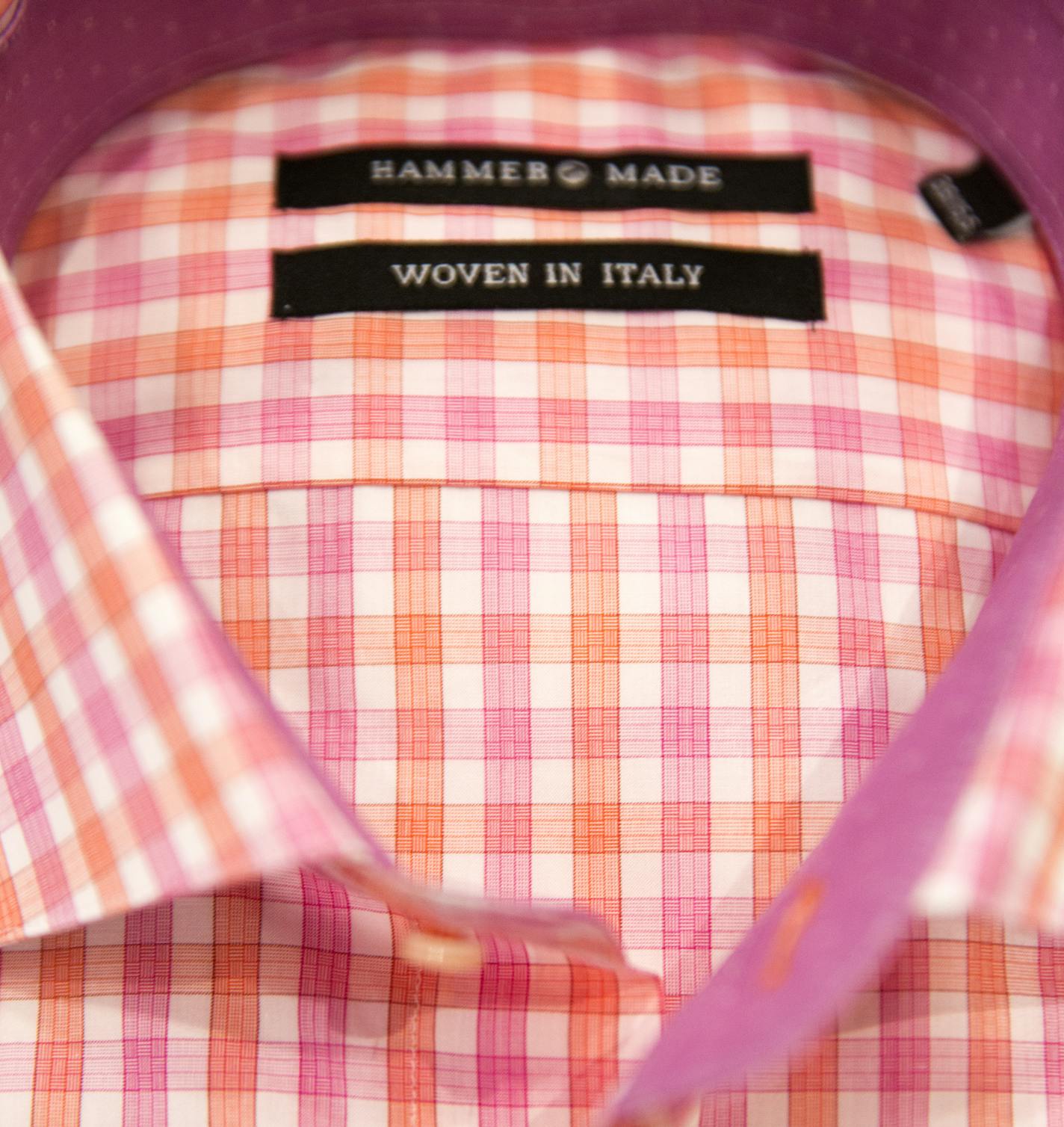 An Italian woven shirt for sale at Hammer Made men&#x2019;s store at Galleria Edina.