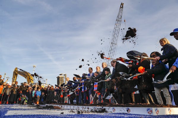 The dirt flew at a formal groundbreaking ceremony on a new stadium for new Major League Soccer expansion team FC Cincinnati on Dec. 18, 2018.