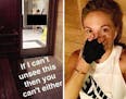Dani Mathers shared these images on her public Snapchat account. (The photo on the left has been modified to shield the privacy of the woman in it.)
