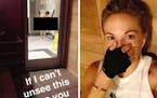 Dani Mathers shared these images on her public Snapchat account. (The photo on the left has been modified to shield the privacy of the woman in it.)