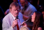Garrison Keillor, who performed with singer-songwriter Heather Masse at Nashville's Ryman Auditorium in 2016, took the stage with her Friday night dur