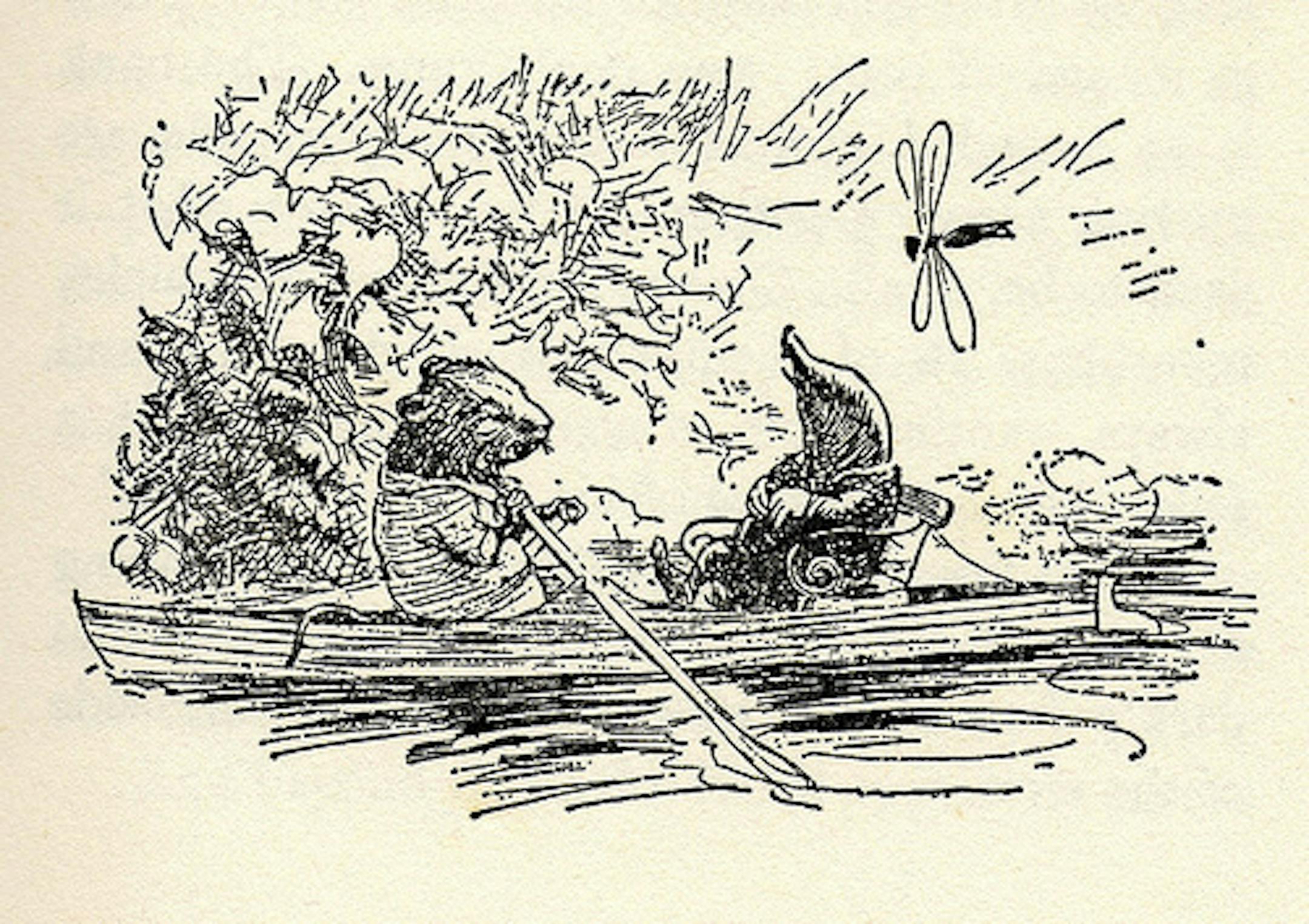 Ratty and Mole. Original illustration by Ernest H. Shepard
