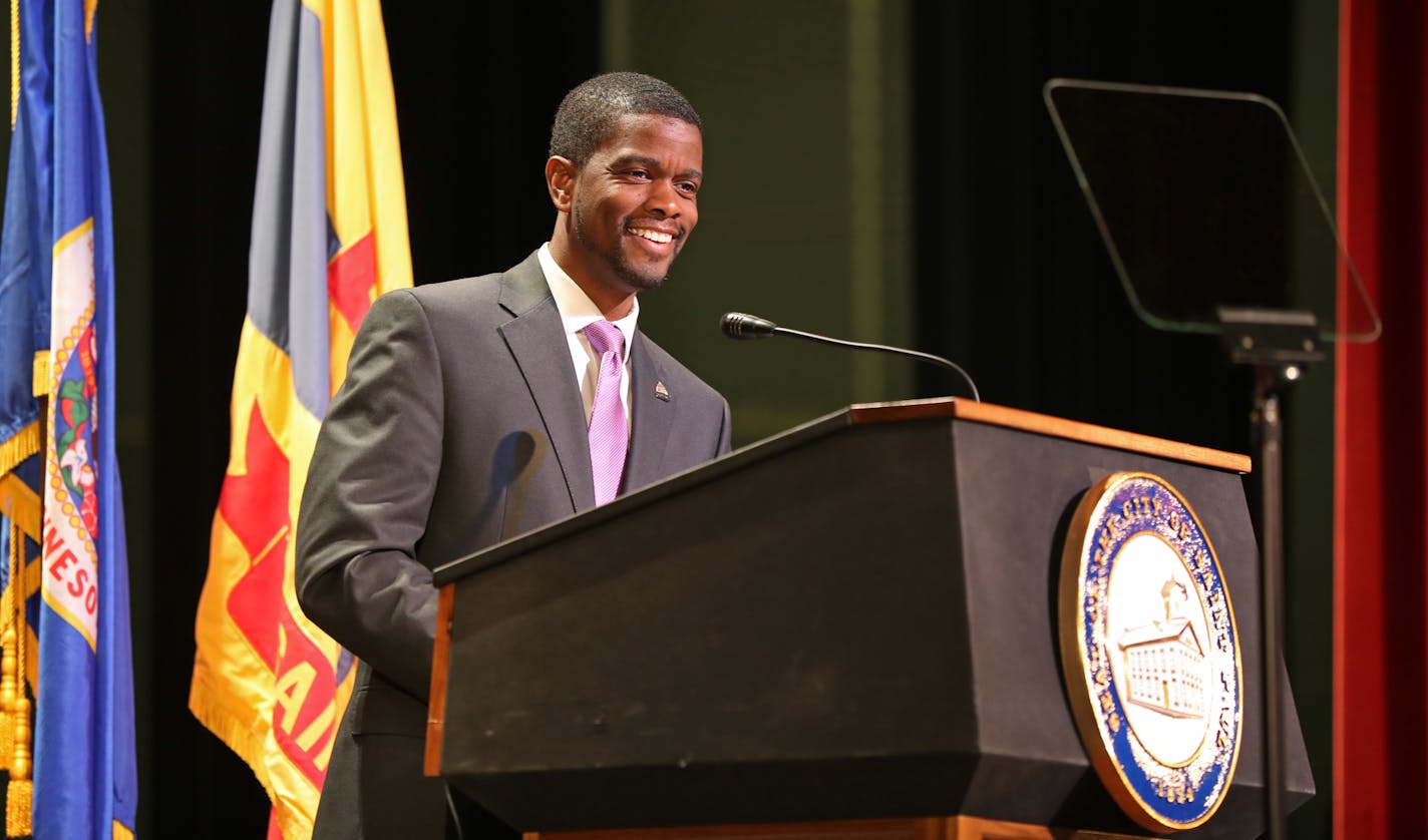 St. Paul Mayor Melvin Carter gave his first State of the City address followed by breakout sessions with community members at Johnson High School. ] Shari L. Gross &#xef; shari.gross@startribune.com St. Paul Mayor Melvin Carter will give his first State of the City address Saturday morning May 19, 2018 at Johnson High School.