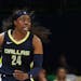 Dallas Wings guard Arike Ogunbowale is tied with Napheesa Collier of the Lynx for third in the WNBA in scoring (21.8 points per game).