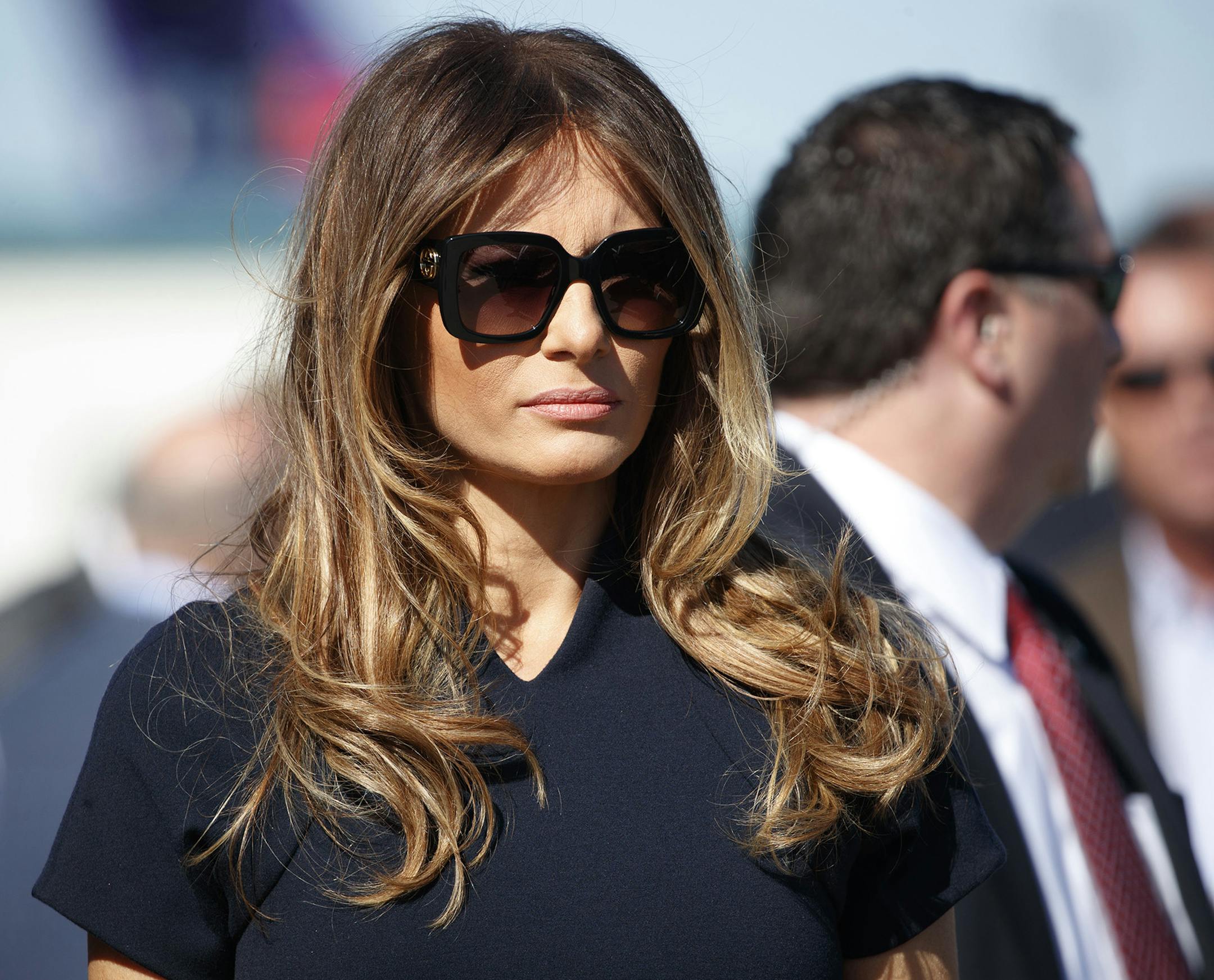 Melania Trump watches her husband, Republican presidential candidate Donald Trump, speak during a campaign rally, Saturday, Nov. 5, 2016, in Wilmington, N.C. (AP Photo/Evan Vucci) ORG XMIT: MIN2016121614285120