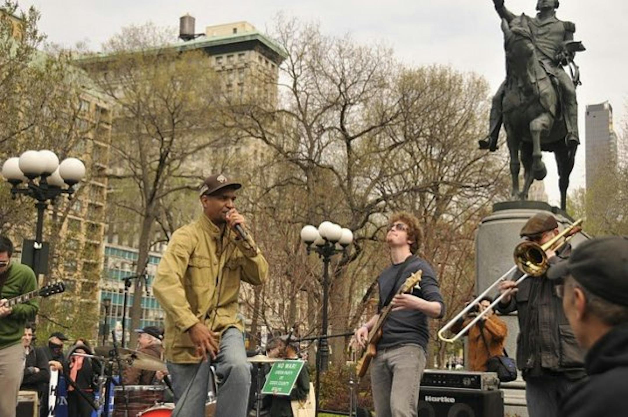 Junkyard Empire played the Sounds of Resistance Rally in New York last April, even before the Occupy movement started. / Photo by Jonel Daphnis