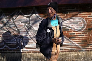 Allen Touche, 48, walked near Franklin Ave. recently during his weekly Saturday journey to help feed homeless Natives and others in Minneapolis.