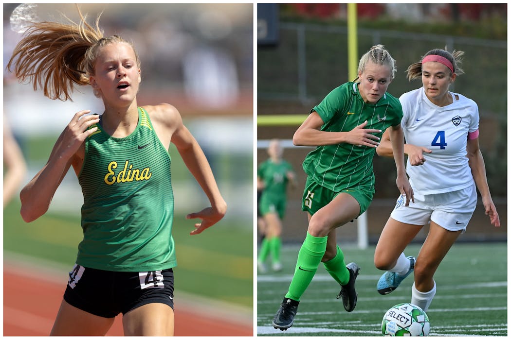 Maddie Dahlien of Edina is a track and field champion many times over and a soccer player headed to perennial power North Carolina.