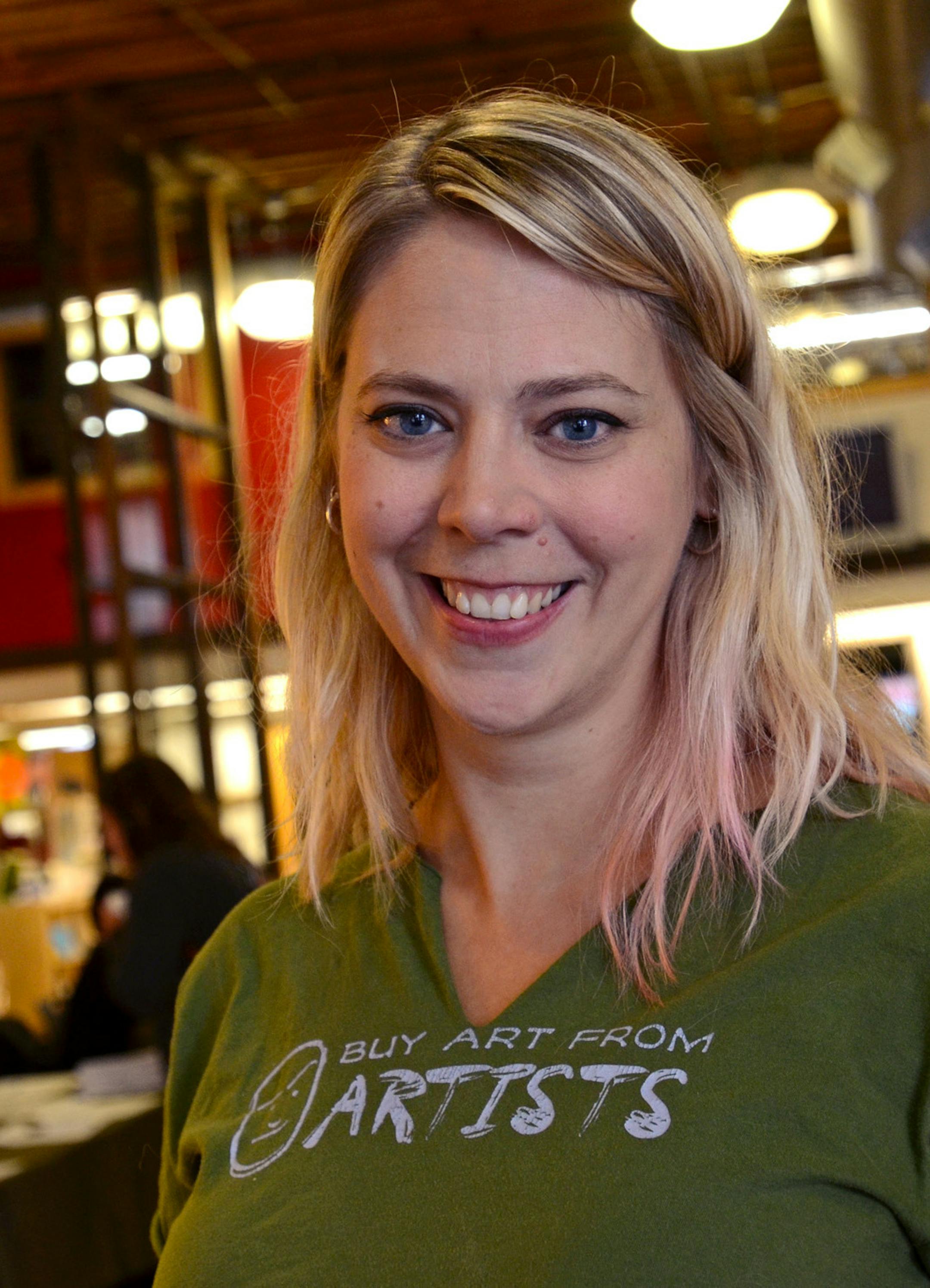 Laura Zabel is the executive director of Springboard for the Arts, an economic development organization for artists. She talked with artists and health professionals at an Artists' Health Fair. Springboard for the Arts is assisting artists with the new health insurance exchange. ] Joey McLeister,Special to the Star Tribune,Minneapolis,MN October20,2013