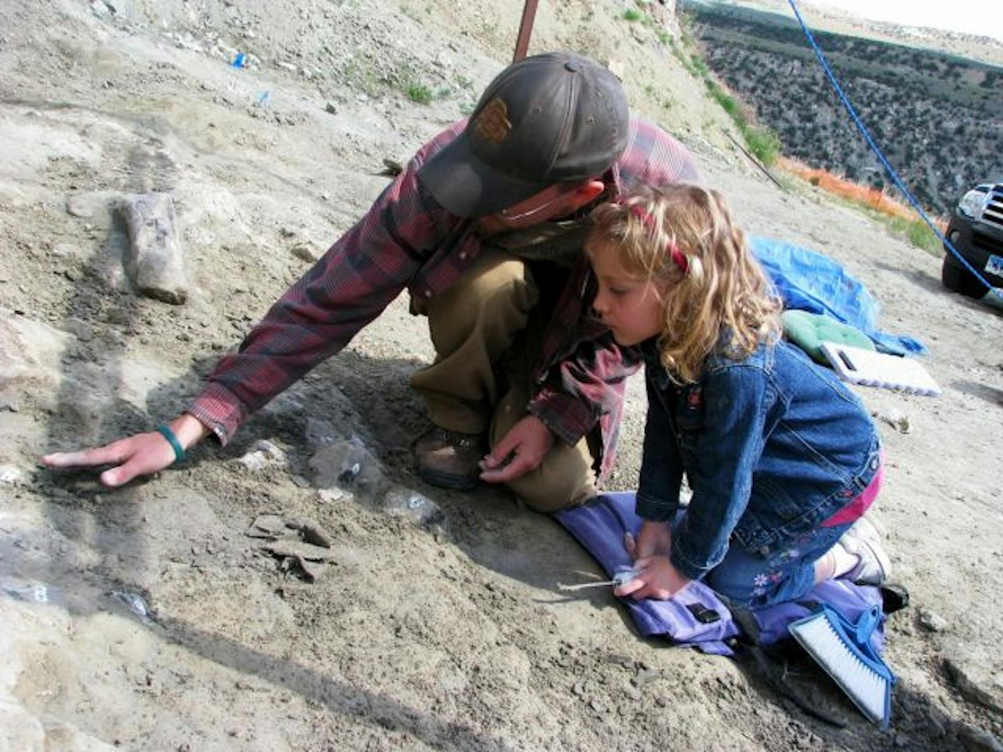 Chris Racay and Kylie McClintick at the Wyoming Dinosaur Center.