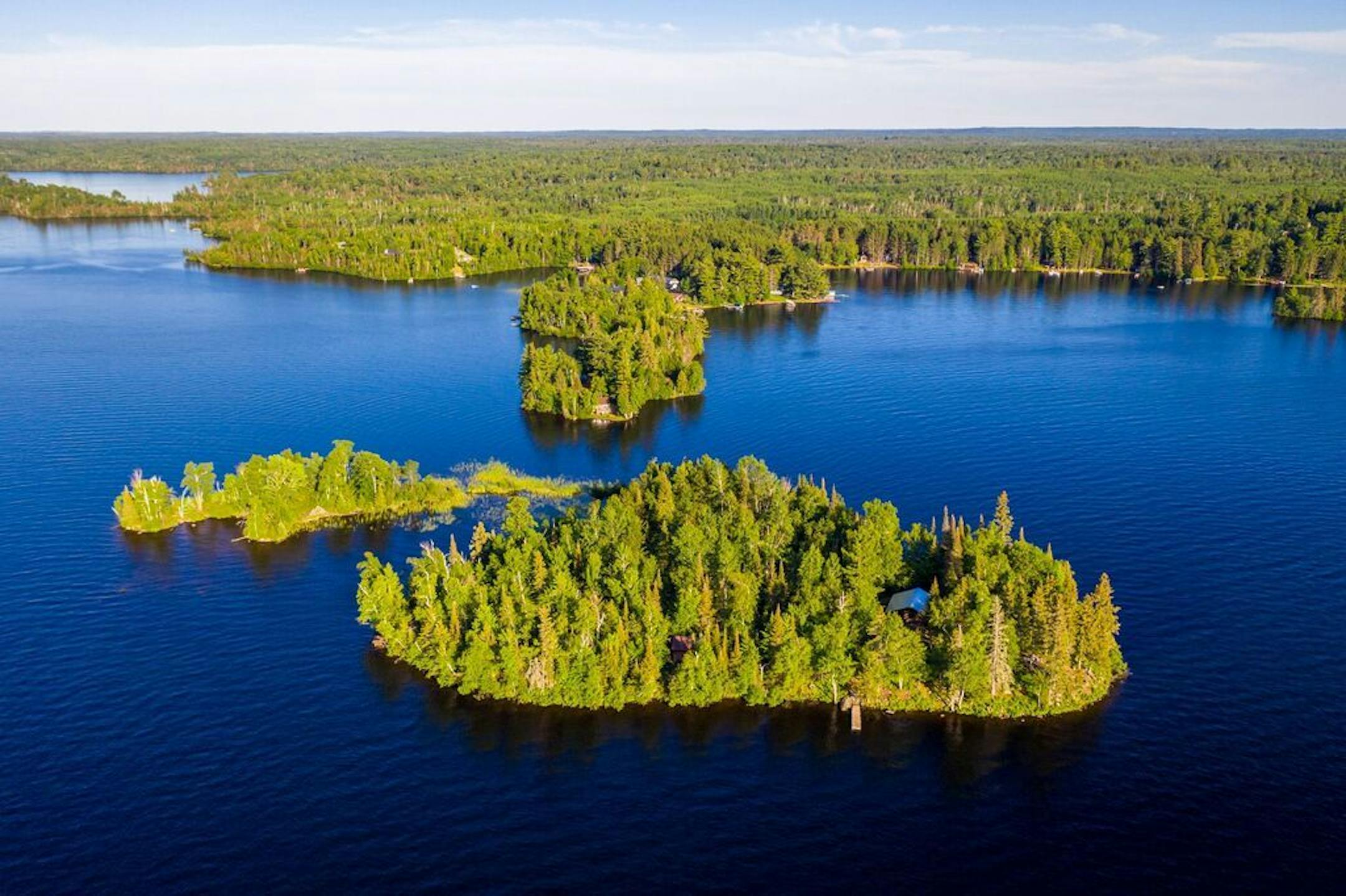 The 2.5-acre island has 2,320 feet of shoreline.