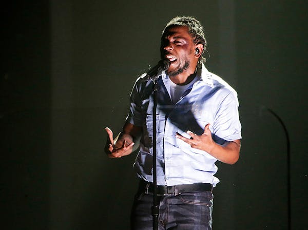 Kendrick Lamar performs at the 58th Annual Grammy Awards on Monday, Feb. 15, 2016, at the Staples Center in Los Angeles.