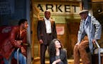 Producer Sarah Bellamy along with cast members Darrick Mosley, James T. Alfred and Abdul Salaam El Razzac on the set of Penumbra Theater's production 