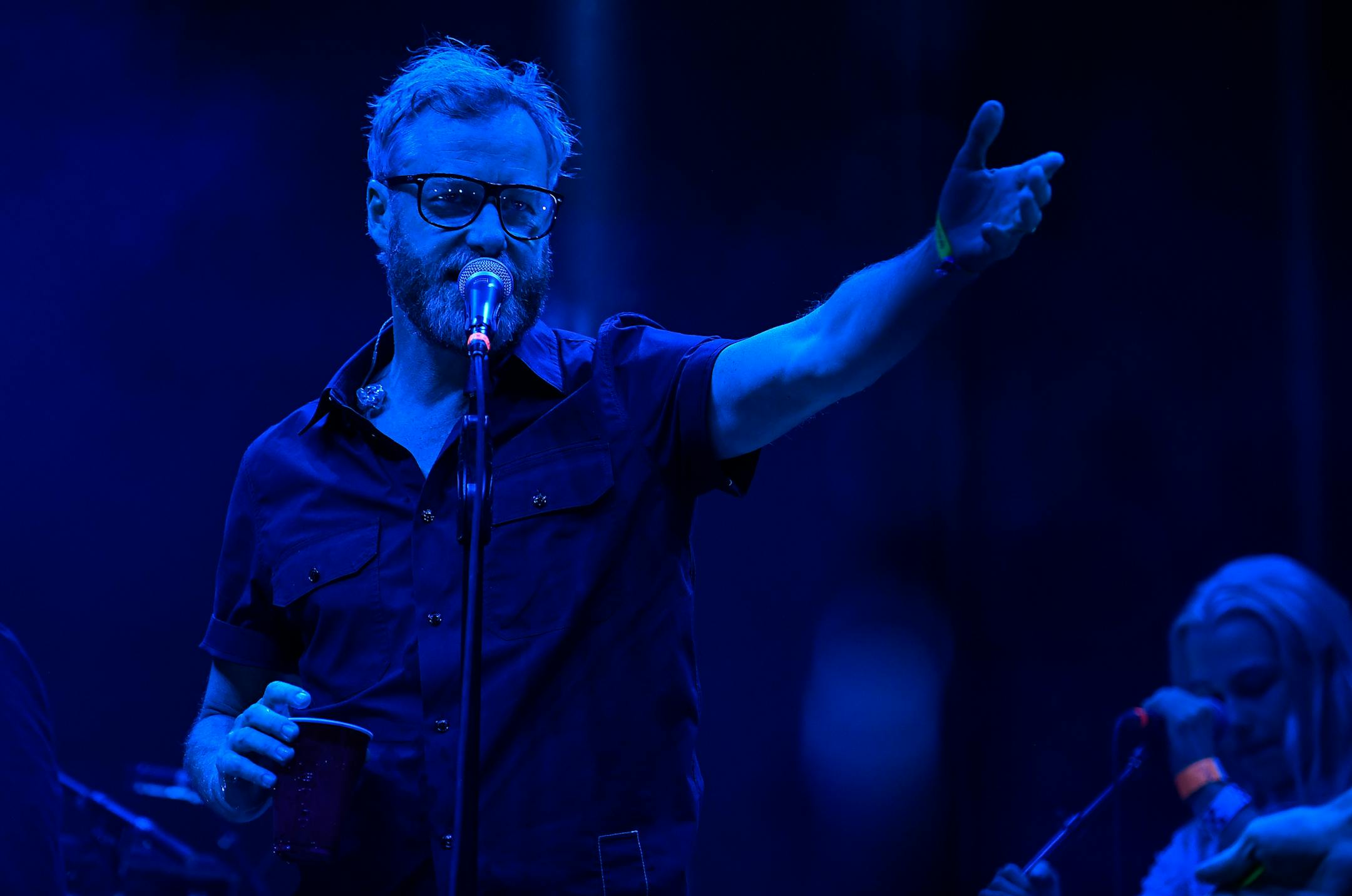 Matt Berninger performed with his band, The National, Saturday night on the FLAMBEAUX stage at the Eaux Claires Music and Art Festival. ] AARON LAVINSKY &#x2022; aaron.lavinsky@startribune.com Day two of the Eaux Claires Music & Art Festival was held Saturday, July 7, 2018 at Foster Farms in Eau Claire, Wisc.