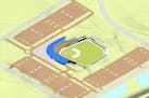 This rough sketch shows how the Metro Millers are envisioning their stadium in Shakopee. Credit: Metro Millers Baseball LLC
