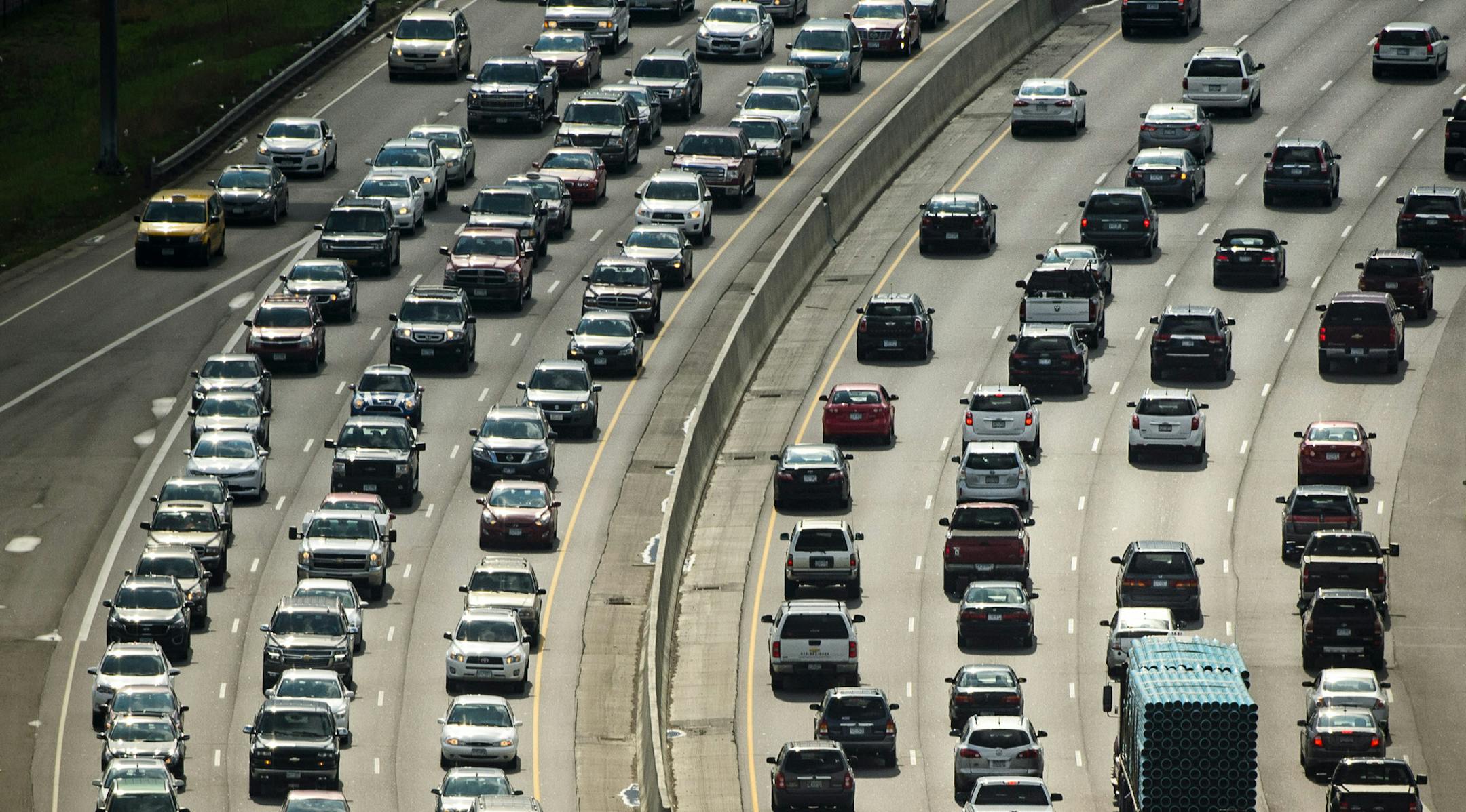 Heavy traffic congestion for the afternoon commute on Interstate 494 at France Avenue in Bloomington, MN
