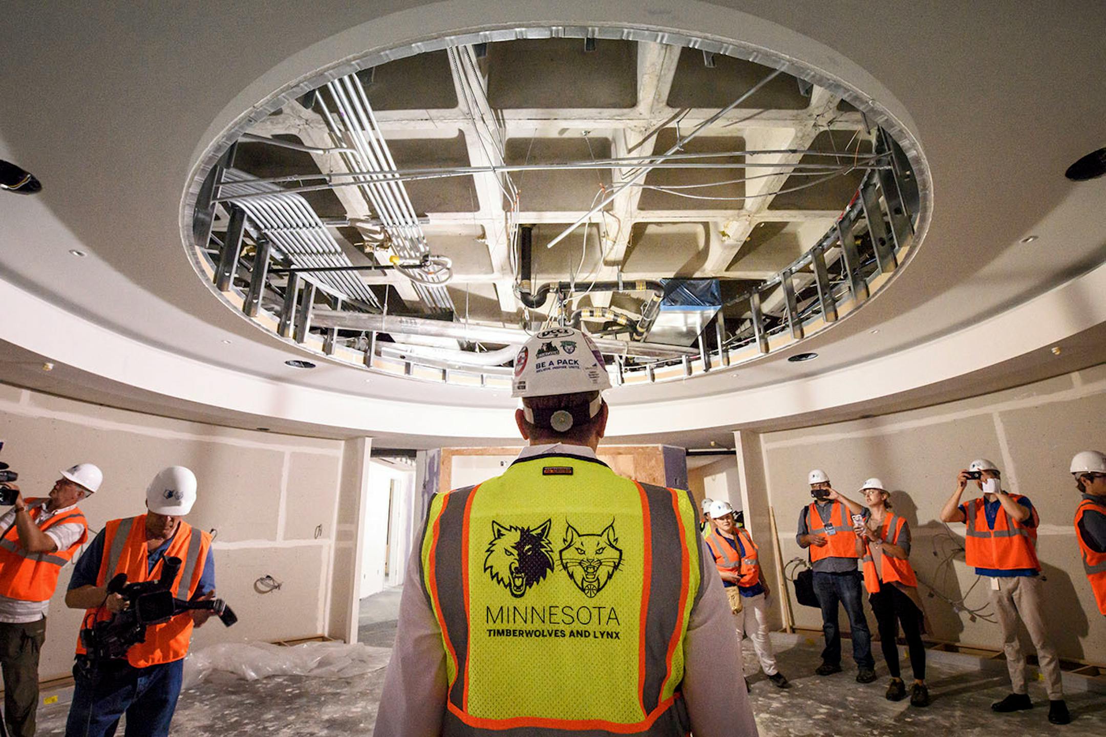 New Timberwolves locker room in the renovated Target Center.