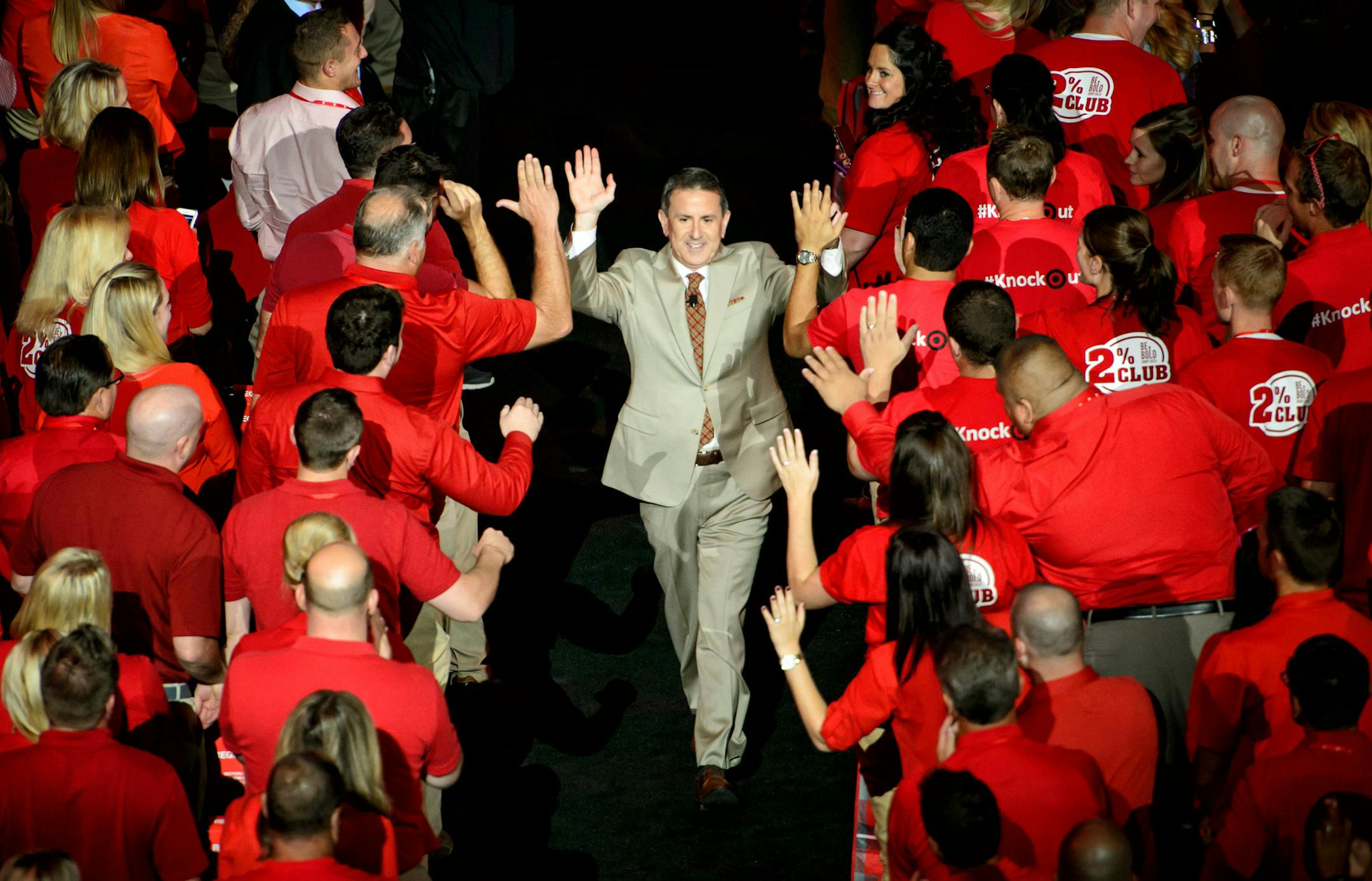 Target CEO Brian Cornell high-fived his way off the stage in Target Center on Tuesday at the retailer's big annual fall meeting.