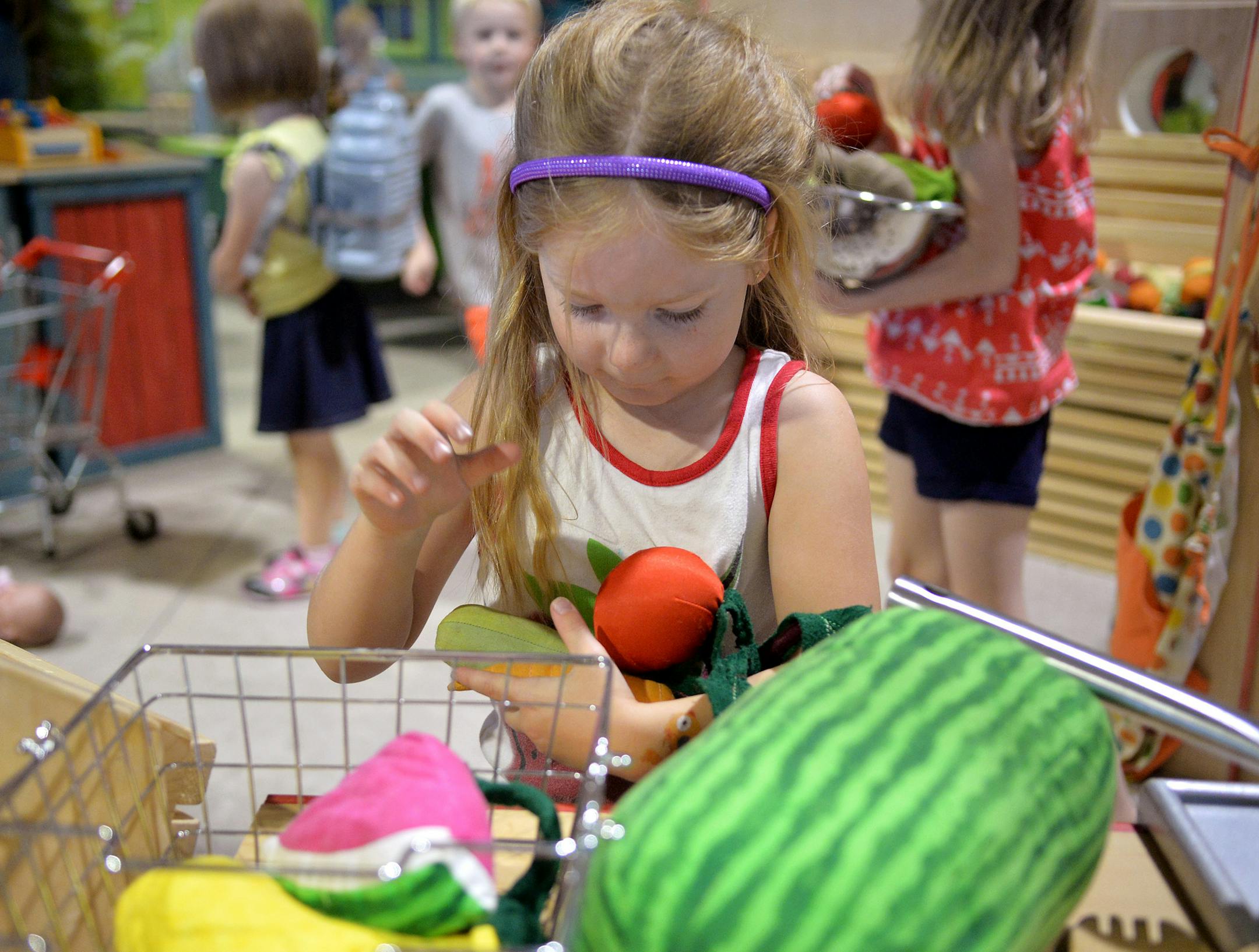Nellie Burnett, 5, played in the Children’s Museum of Southern Minnesota.