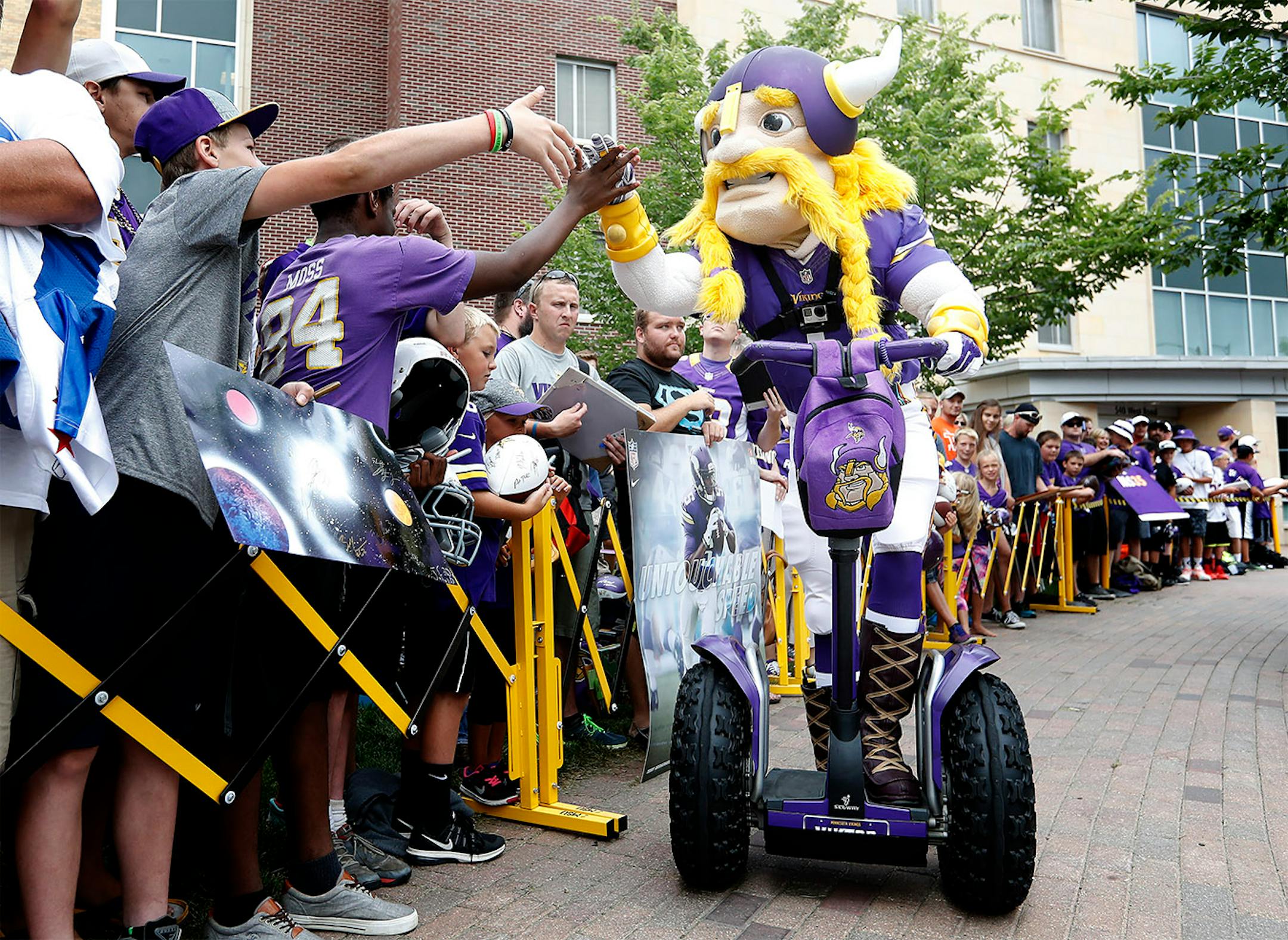Minnesota Vikings mascot Viktor the Viking greeted fans.