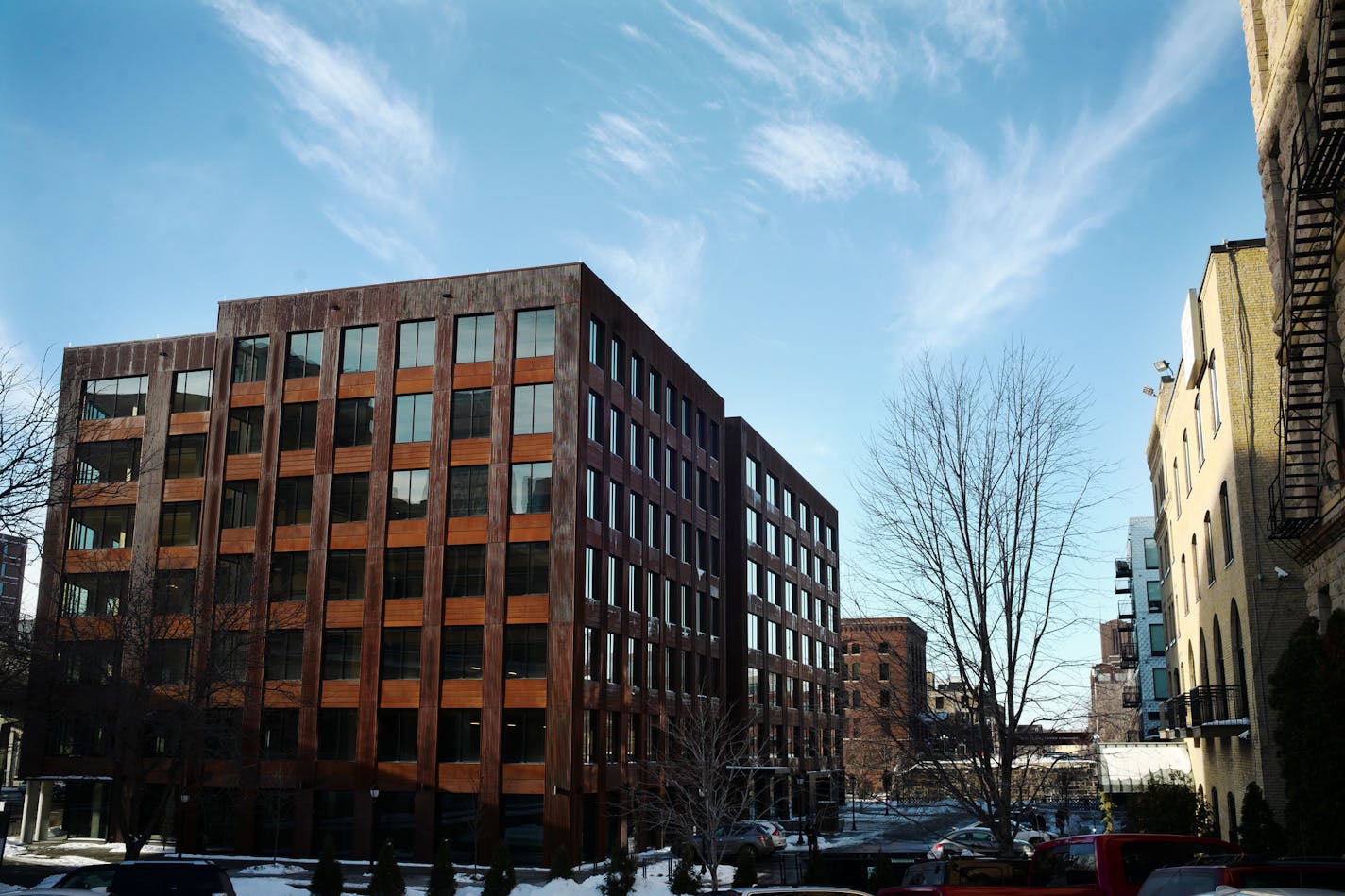 T3, the first commercial property in the country to use an engineered wood material for its structure and interior, has just opened and will welcome a big new tenant to its North Loop office building.]Richard Tsong-Taatarii/rtsong-taatarii@startribune.com