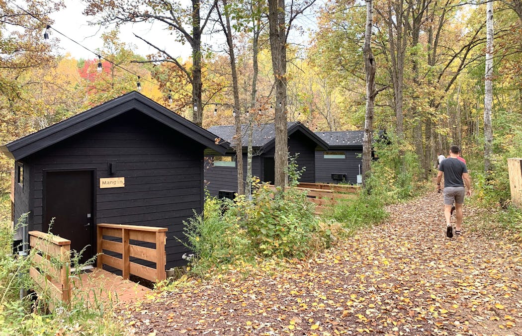 Cuyuna Cove opened in July 2020 in Crosby, featuring five tiny cabins in woods next to Cuyuna State Recreation Area.