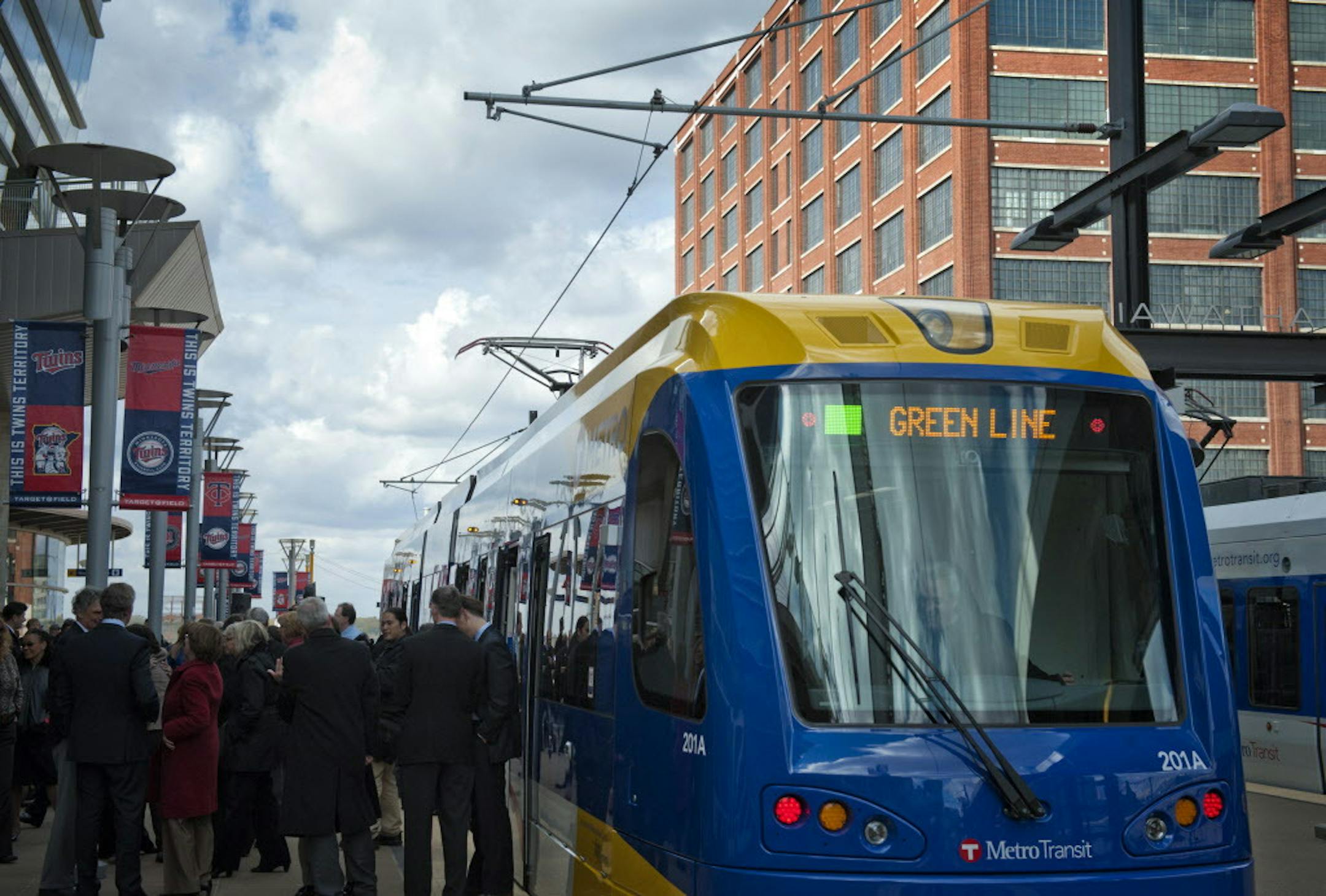 The Green Line train crash occurred around 7:50 p.m. Monday at the intersection of University and Prior avenues. Pictured: A Green Line train on University in 2012.