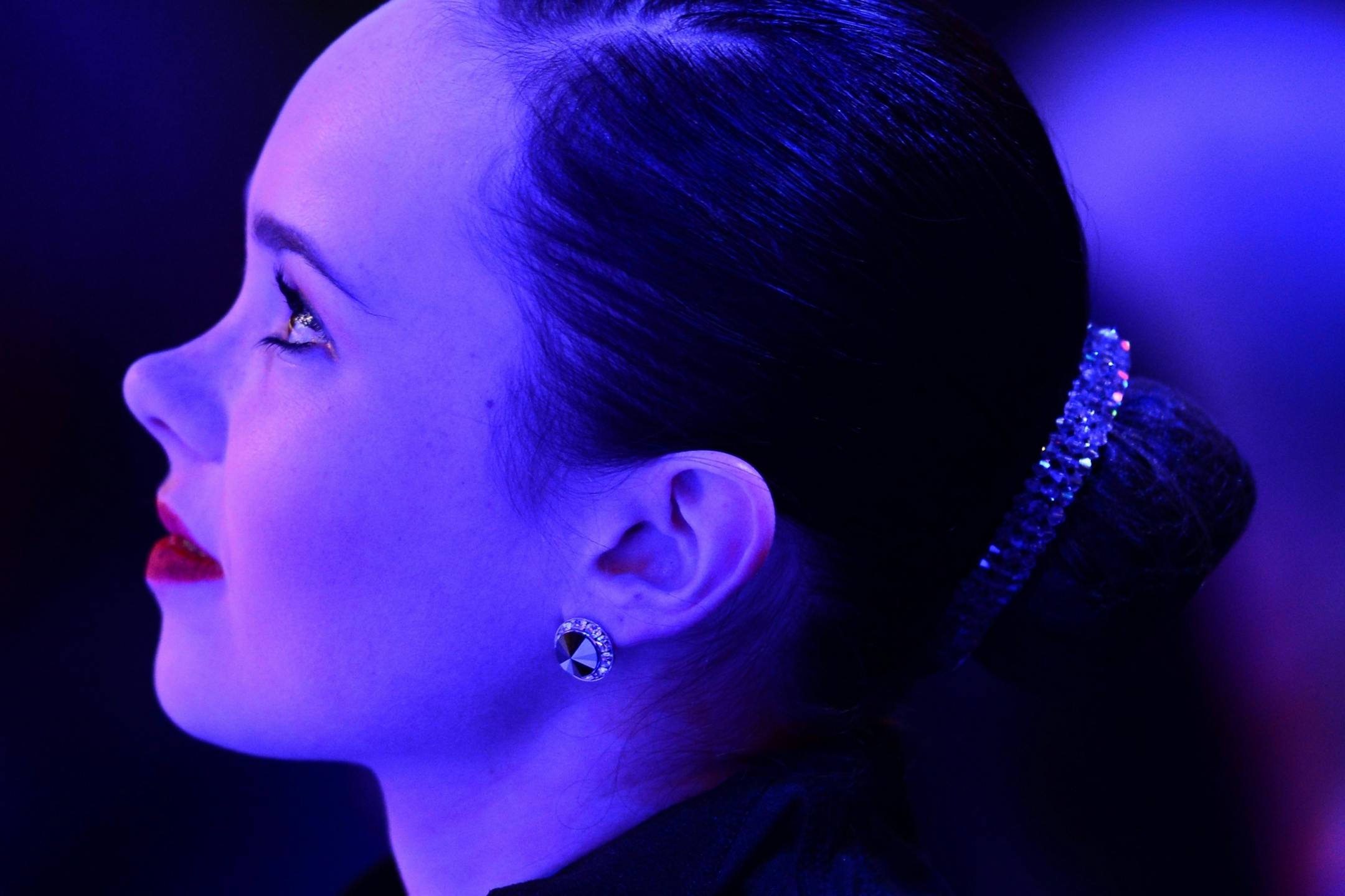 Mariah Bell watched a presentation on the video board before performing in the Championship Ladies Short Program of the 2016 Prudential U.S. Figure Skating Championships Thursday.