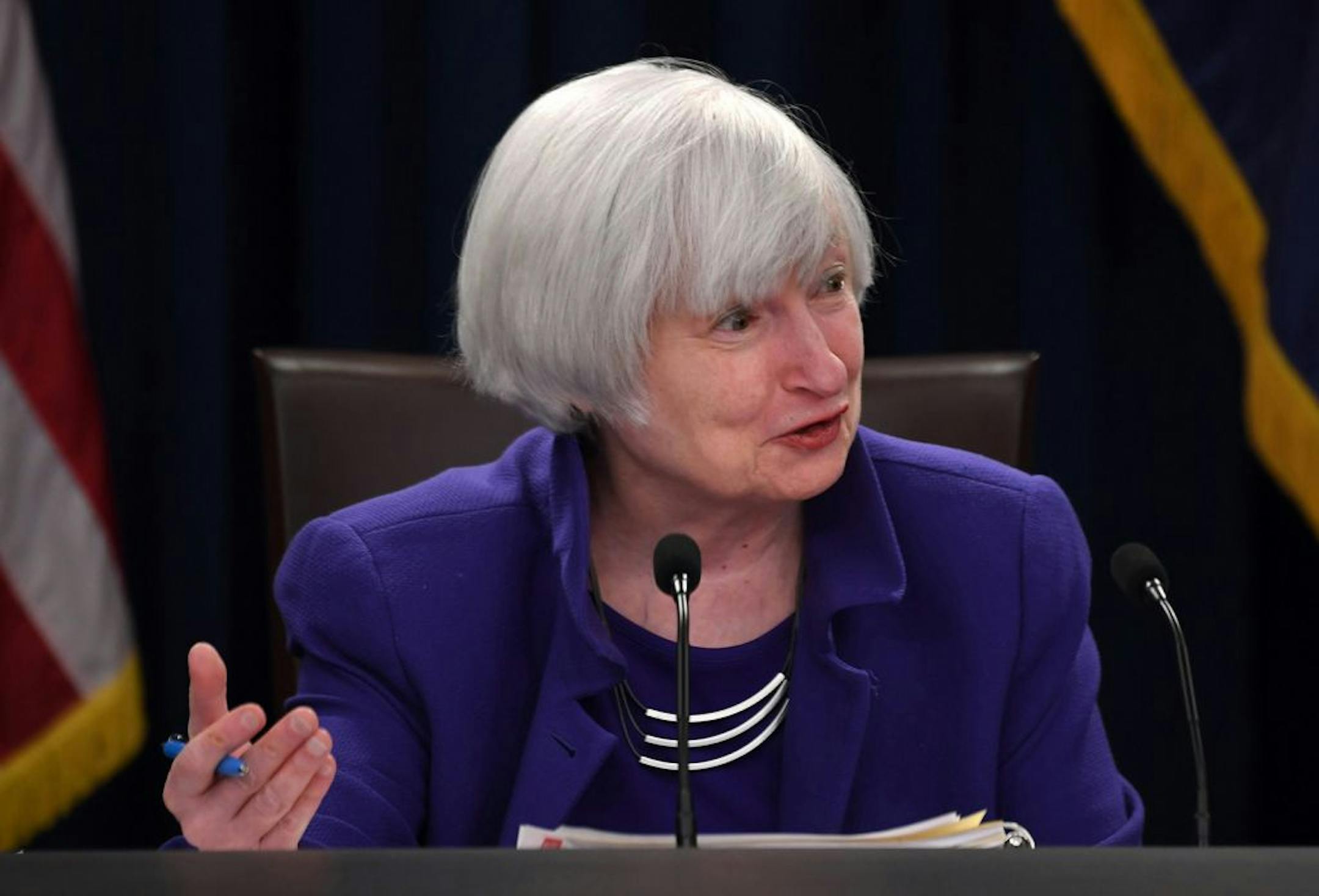 U.S. Federal Reserve Chair Janet Yellen speaks during a news conference on Dec. 13, 2017 in Washington D.C.