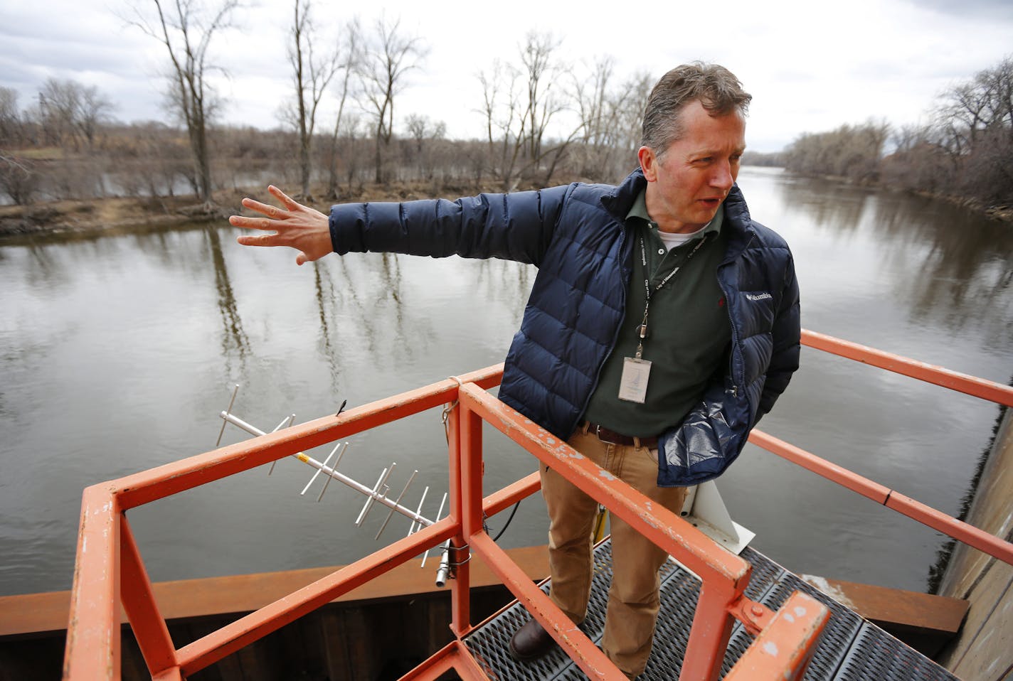 When spring runoff arrives from upriver Minnesota, that's when the water sniffers go to work at the Minneapolis waterworks. Despite lots of other high-tech tests for water qualify, the human nose is still the best detector for the off smell of organics in river water that signals a need for treatement adjustments . George Kraynick, stands where water enters the treatment plant from The Mississippi River. ] Brian.Peterson@startribune.com Minneapolis, MN - 03/17/2016